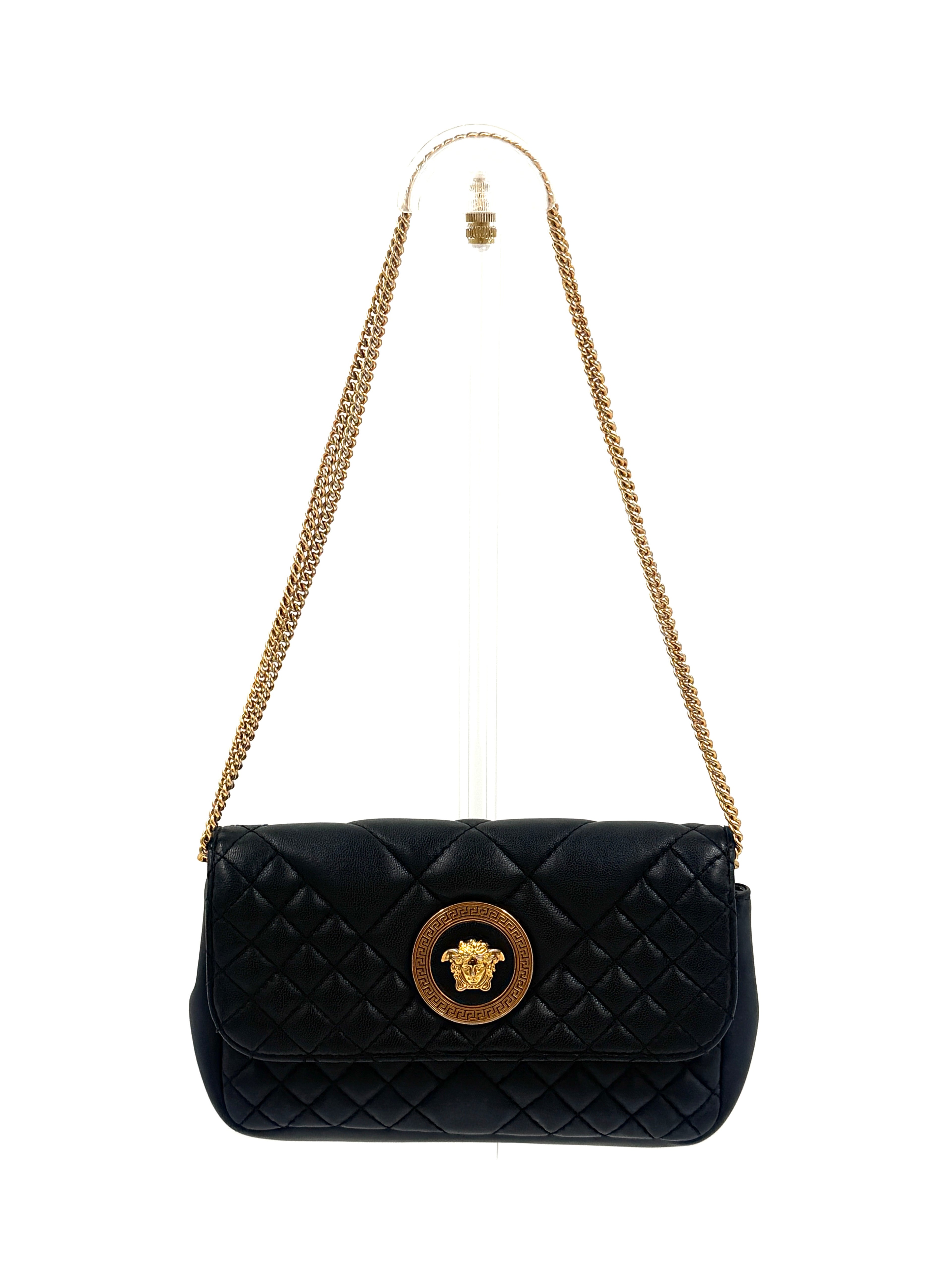 Pre-Owned Versace Quilted Leather Crossbody Bag La Medusa Icon - Authenticated