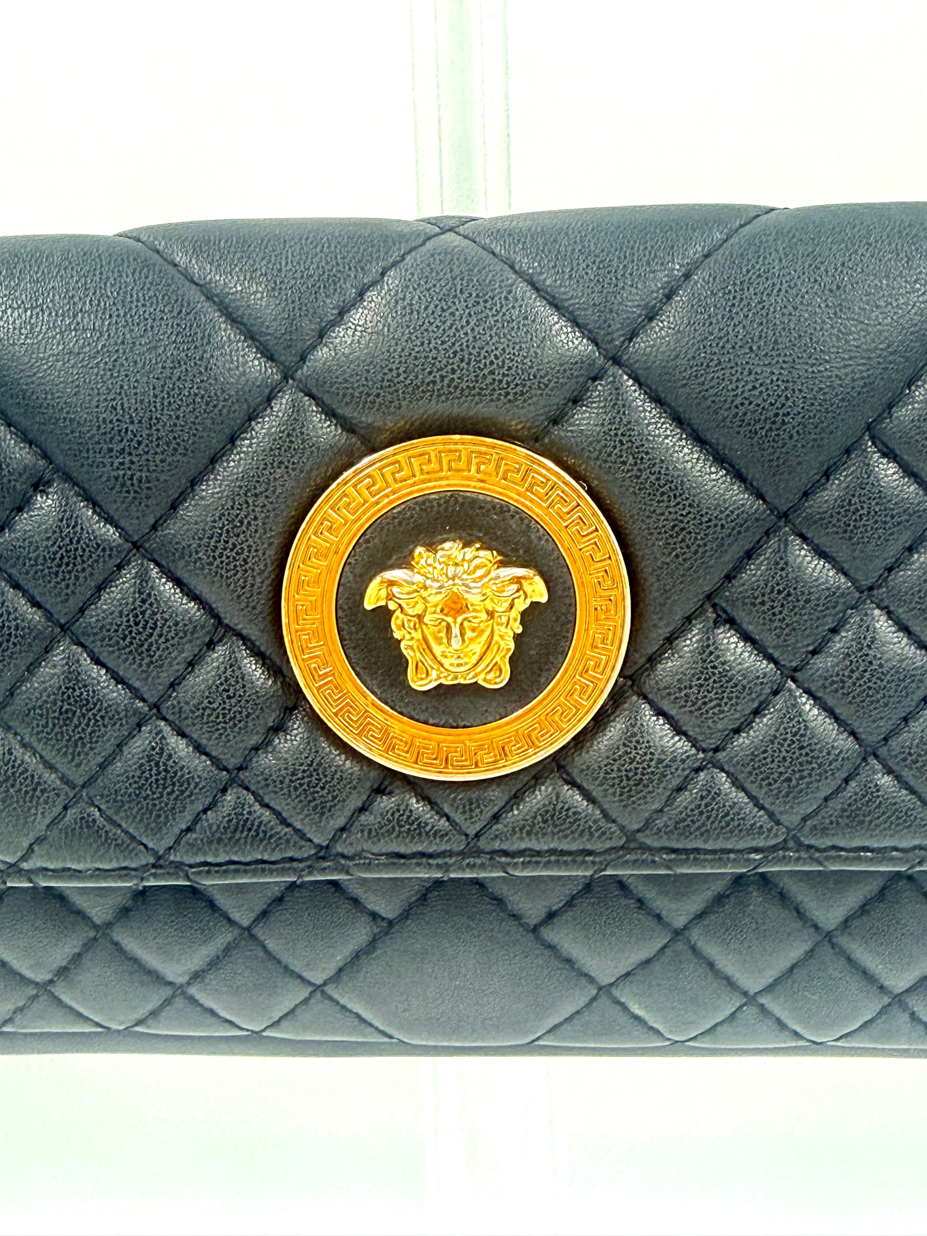 Pre-Owned Versace Quilted Leather Crossbody Bag La Medusa Icon - Authenticated
