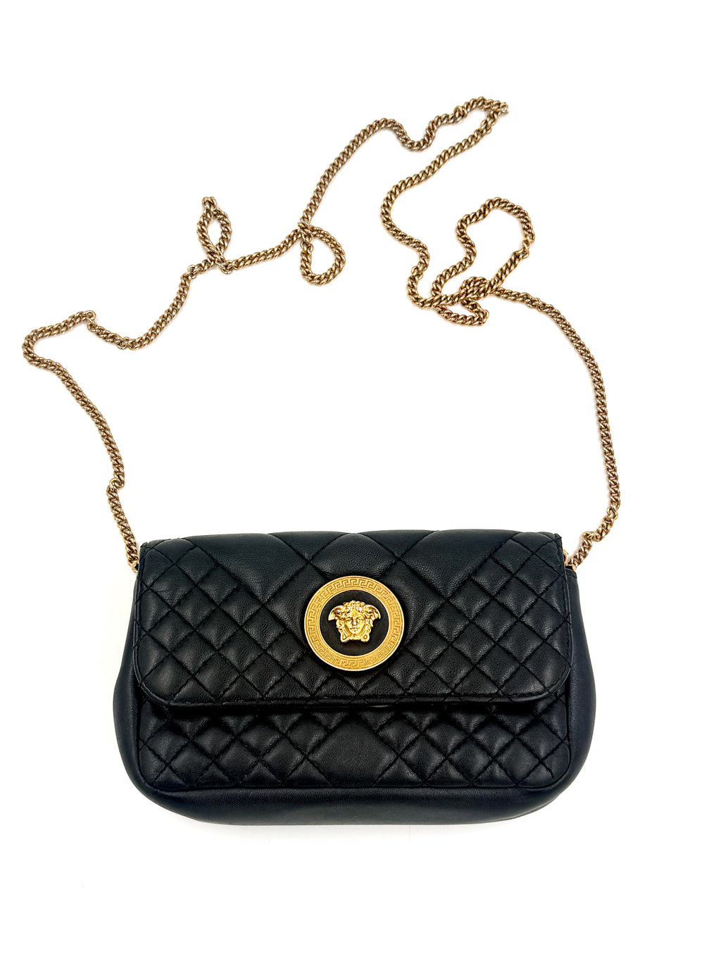 Pre-Owned Versace Quilted Leather Crossbody Bag La Medusa Icon - Authenticated