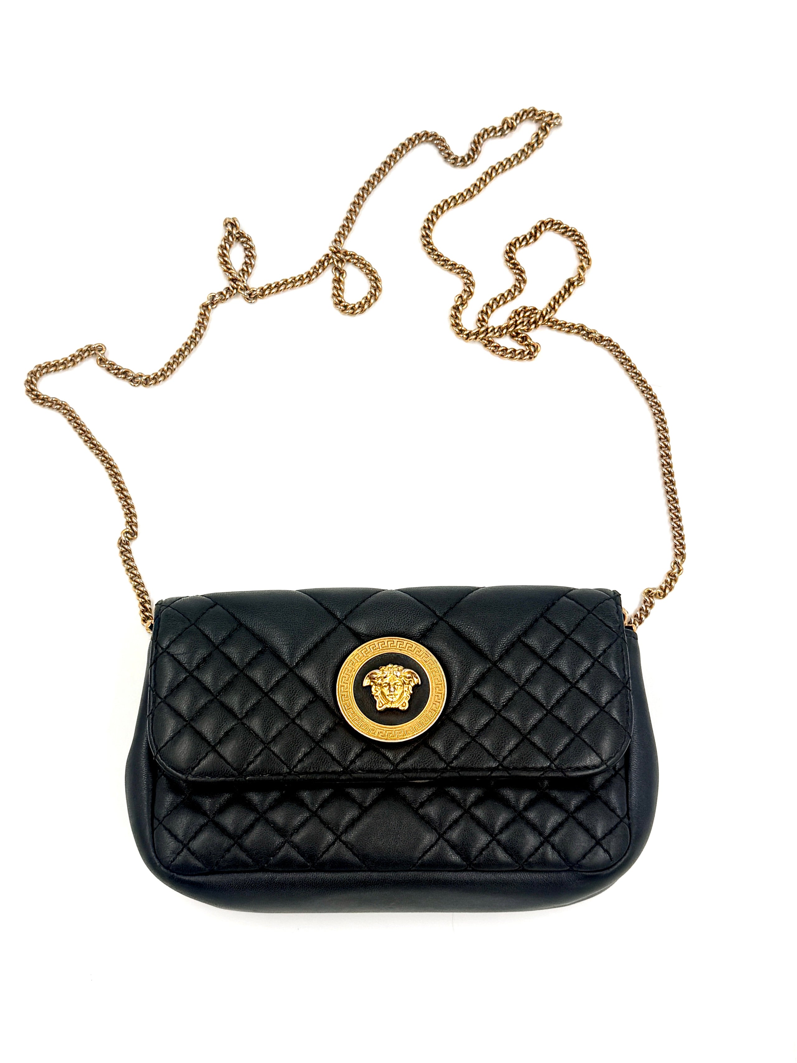 Pre-Owned Versace Quilted Leather Crossbody Bag La Medusa Icon - Authenticated