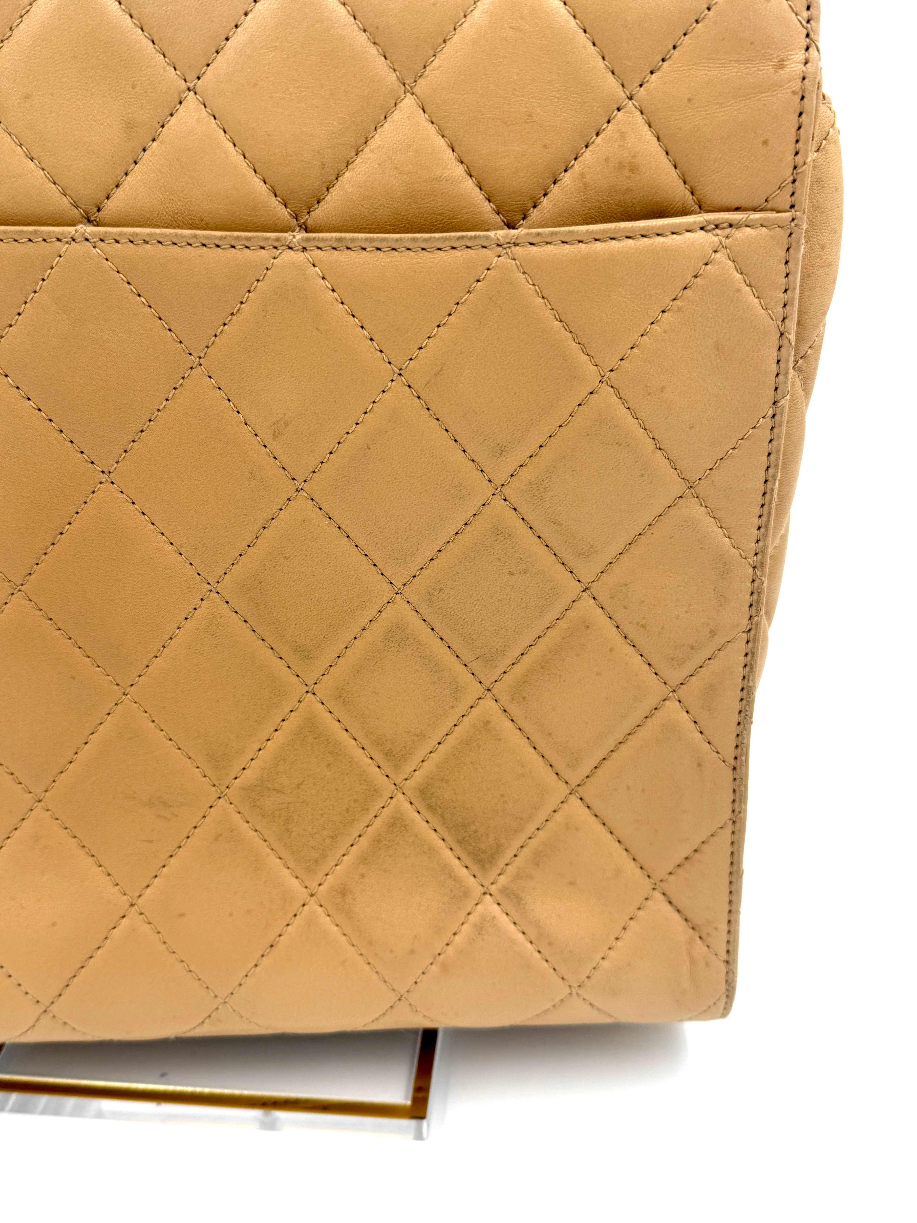 Pre-Owned Chanel Coco Mark Turnlock Tote Bag Beige - Series 4 1996-1997 - Authenticated
