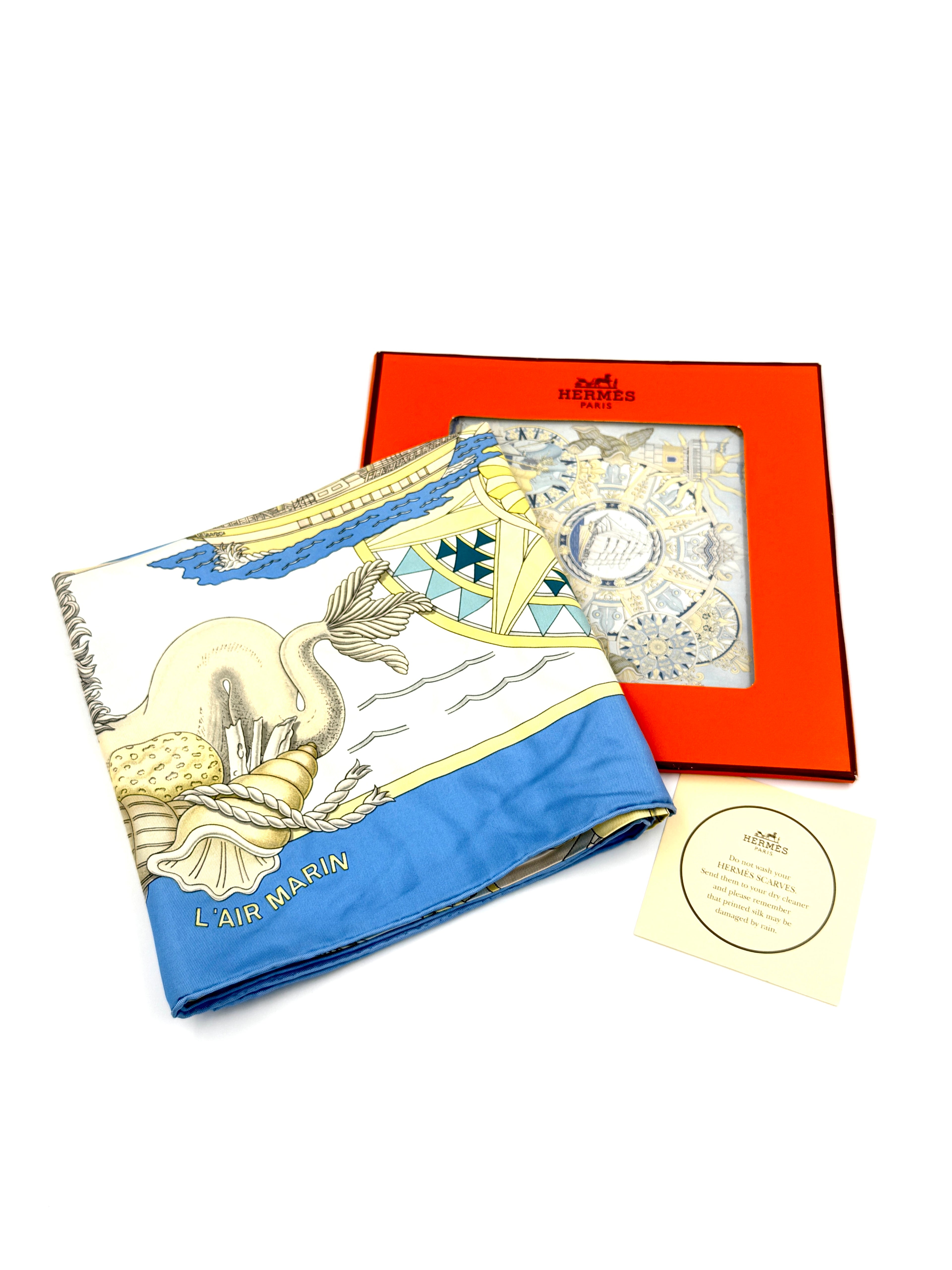 Pre-Owned Hermès Silk Scarf Carré 90 L'air Marin - Authenticated