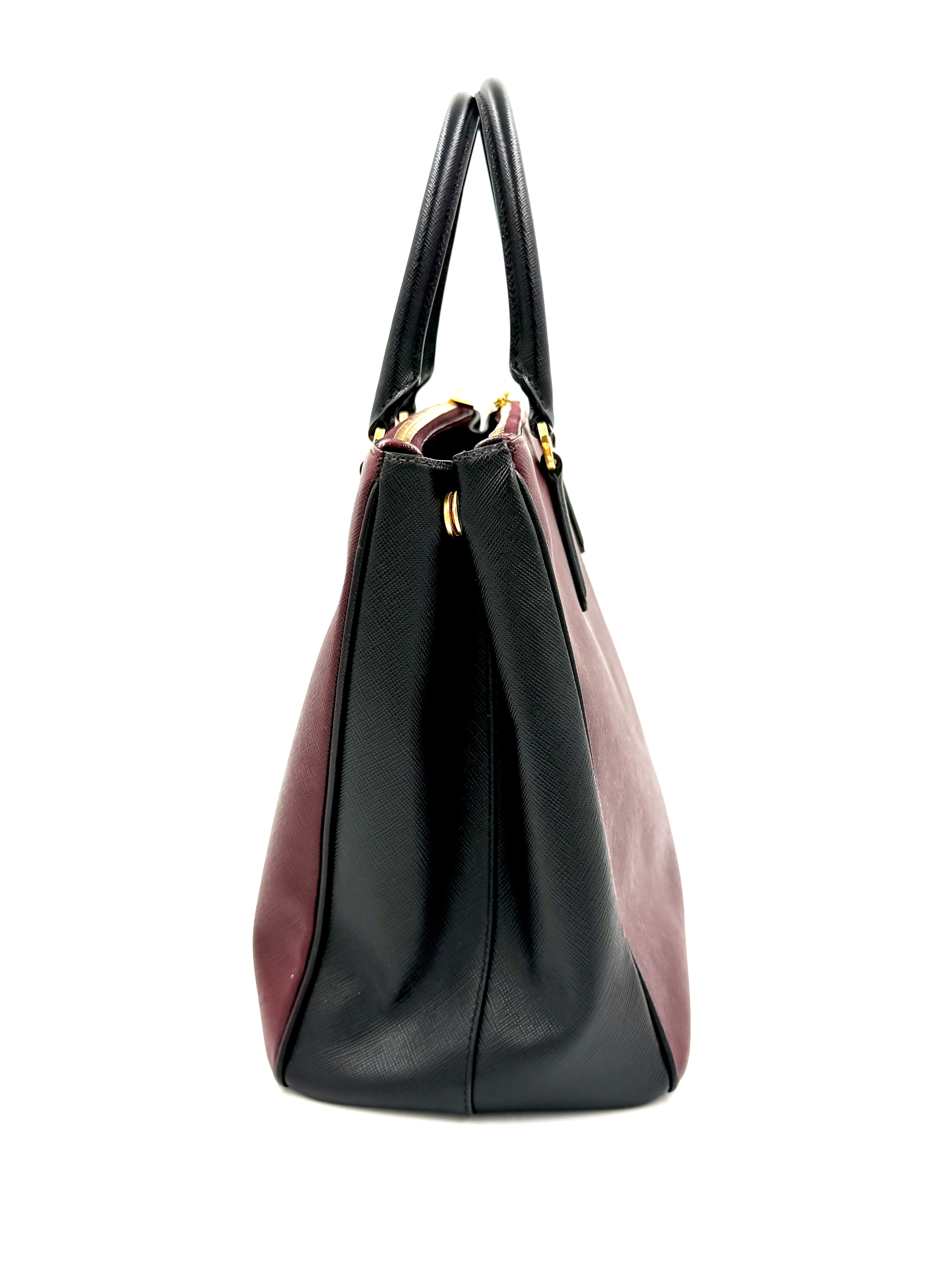 Pre-Owned Prada Saffiano Leather Galleria Double Zip Tote - Authenticated