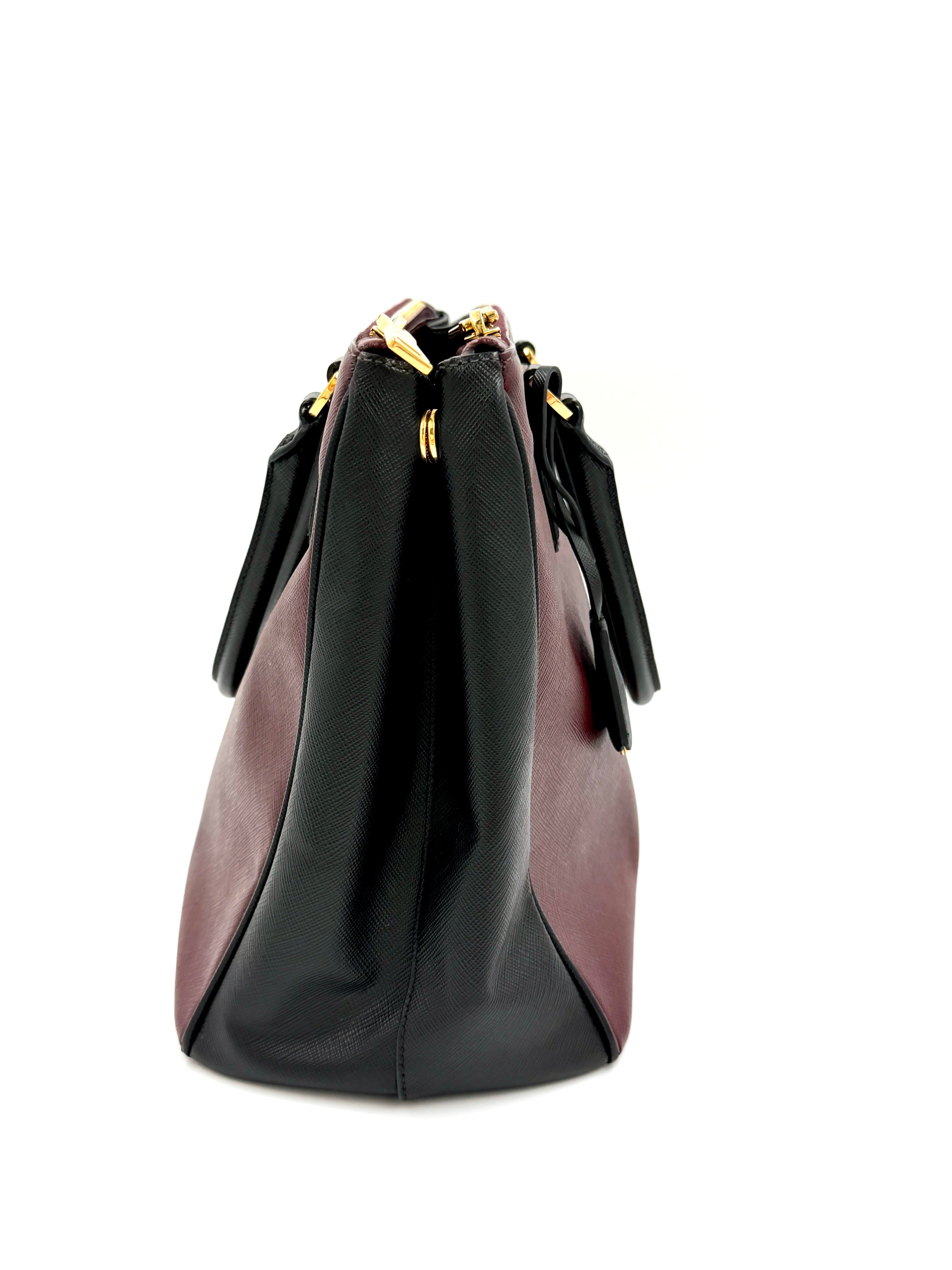 Pre-Owned Prada Saffiano Leather Galleria Double Zip Tote - Authenticated