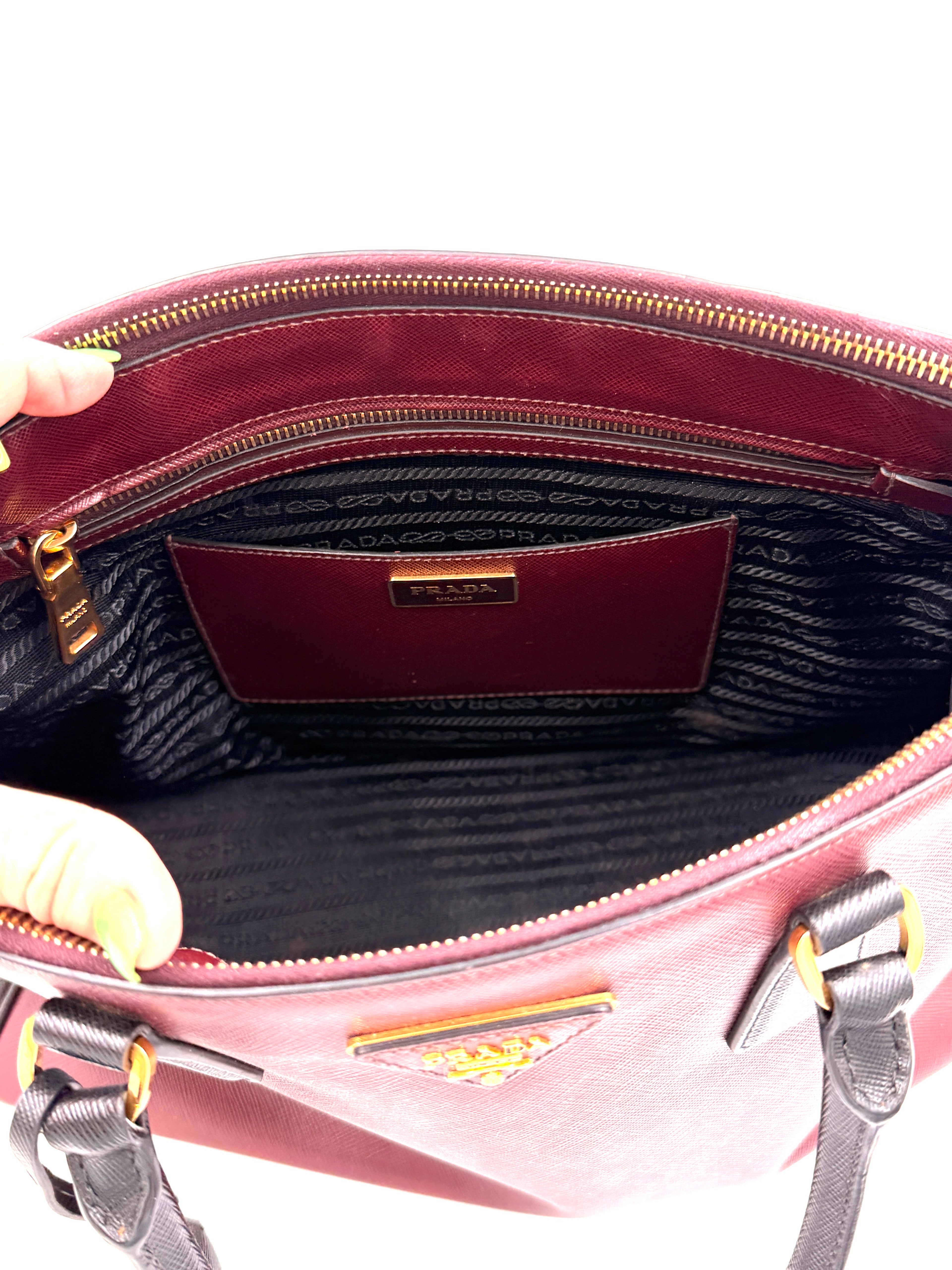 Pre-Owned Prada Saffiano Leather Galleria Double Zip Tote - Authenticated