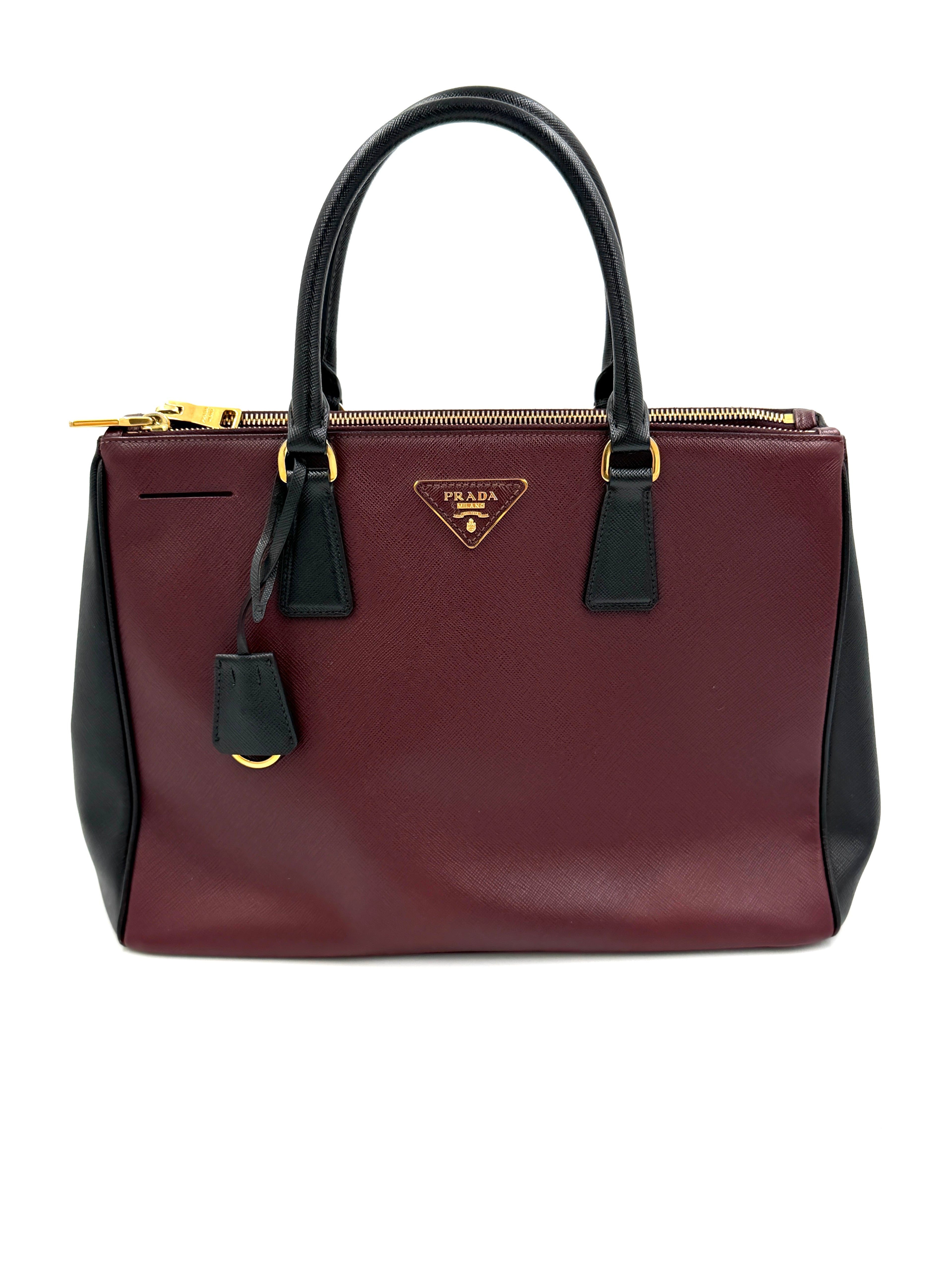 Pre-Owned rada Saffiano Leather Galleria Double Zip Tote - Authenticated