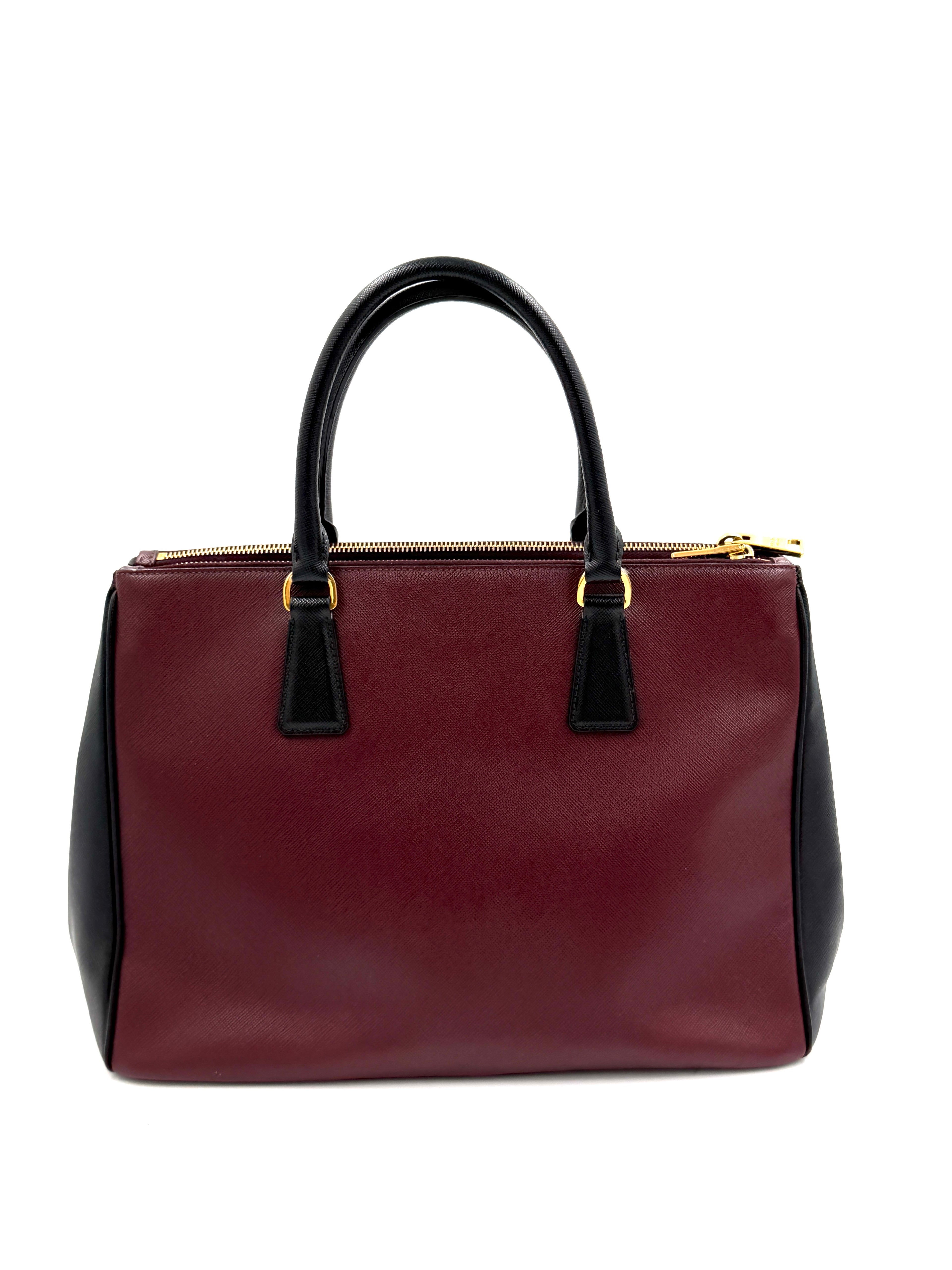 Pre-Owned rada Saffiano Leather Galleria Double Zip Tote - Authenticated