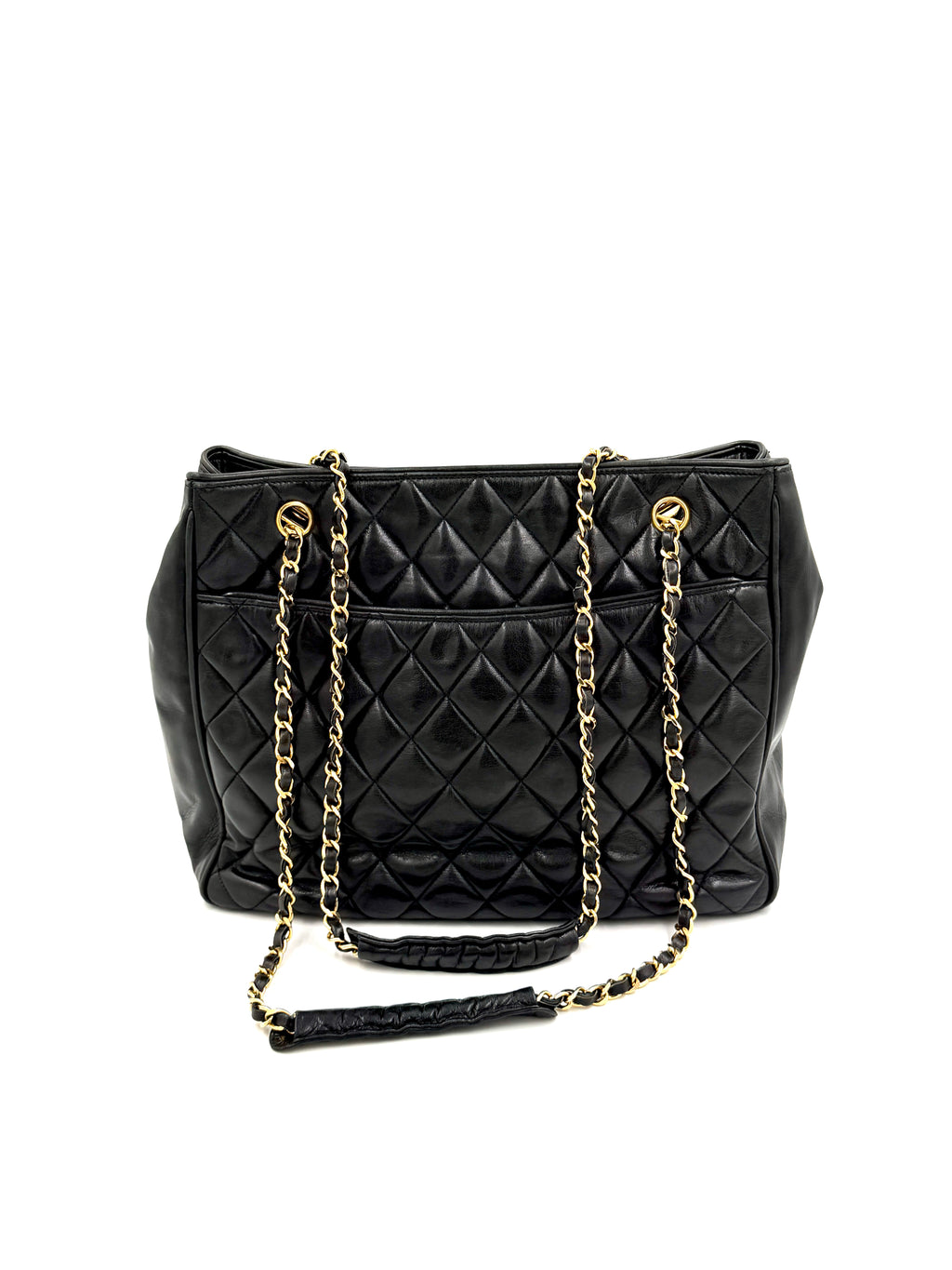 Pre-Owned Chanel Quilted CC Tote Black Lambskin - Authenticated