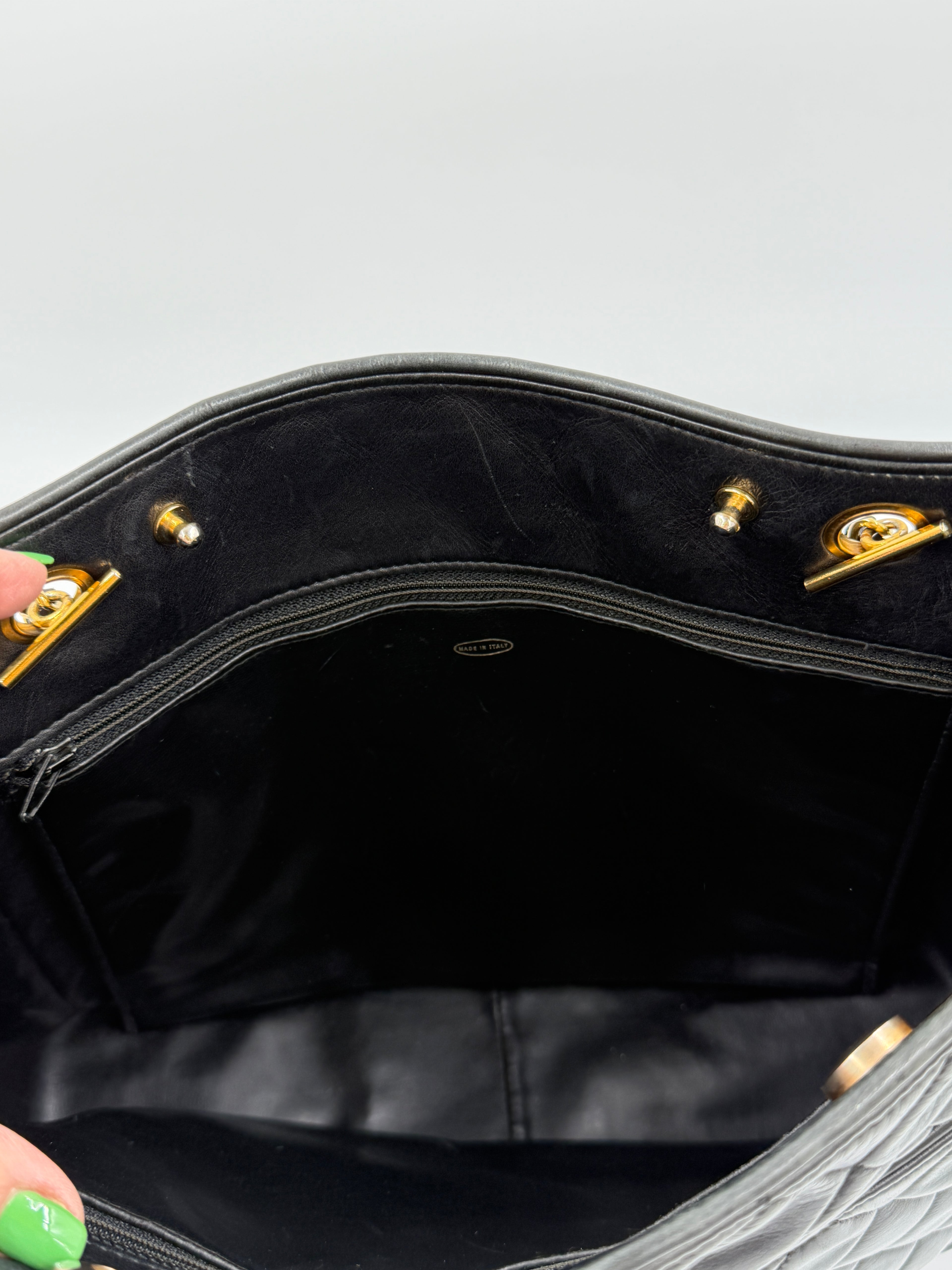 Pre-Owned Chanel Quilted CC Tote Black Lambskin - Authenticated