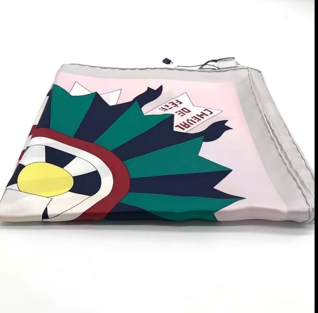 Pre-owned Hermès Cheval de Fête 90cm Silk Scarf Light Pink