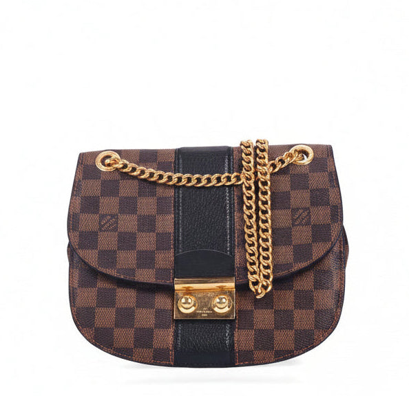 Pre-owned Louis Vuitton Damier Ebene Cuir Taurillon Wight - Authenticated