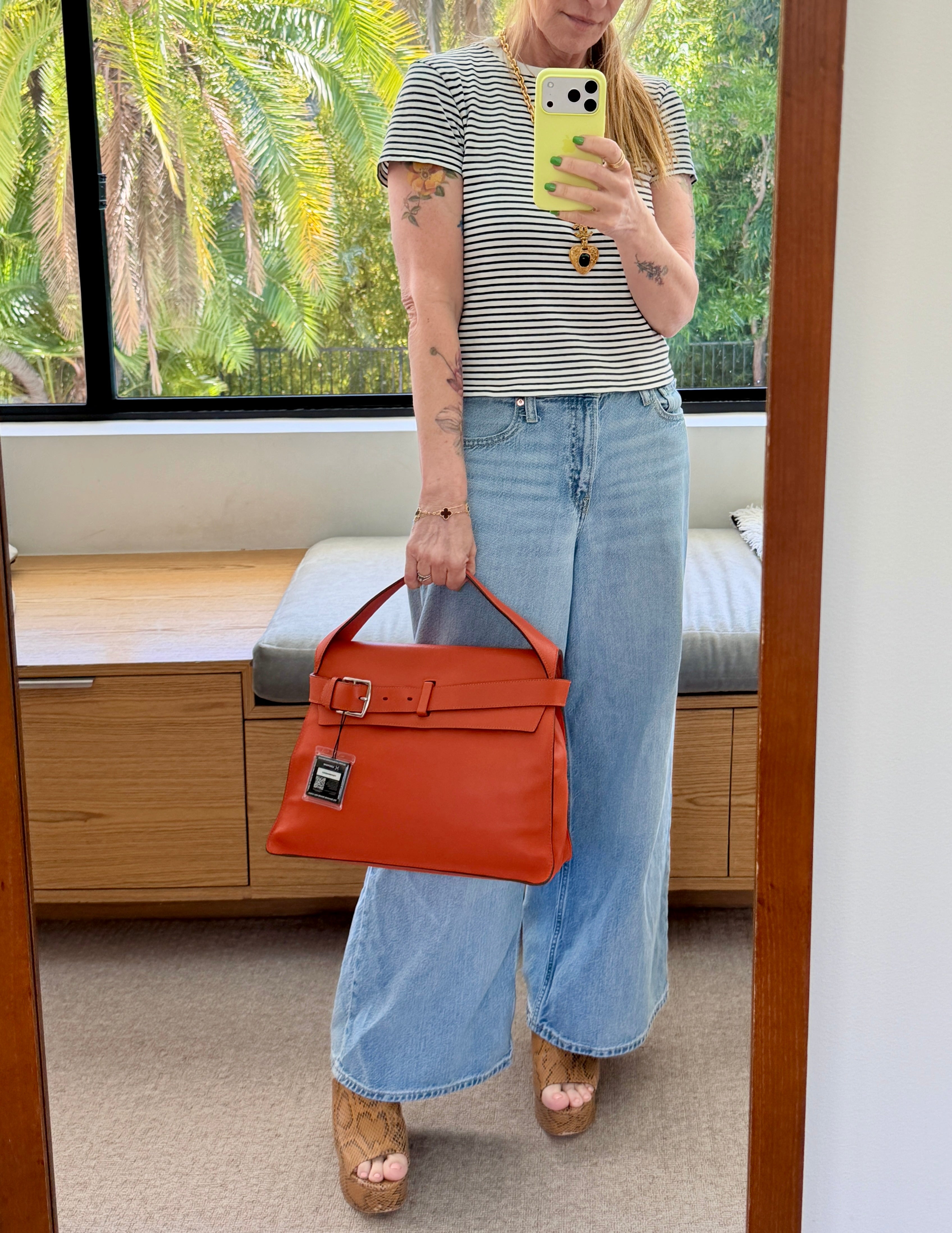 Pre-owned Hermès Evercolor Etribelt Bag Orange - Authenticated