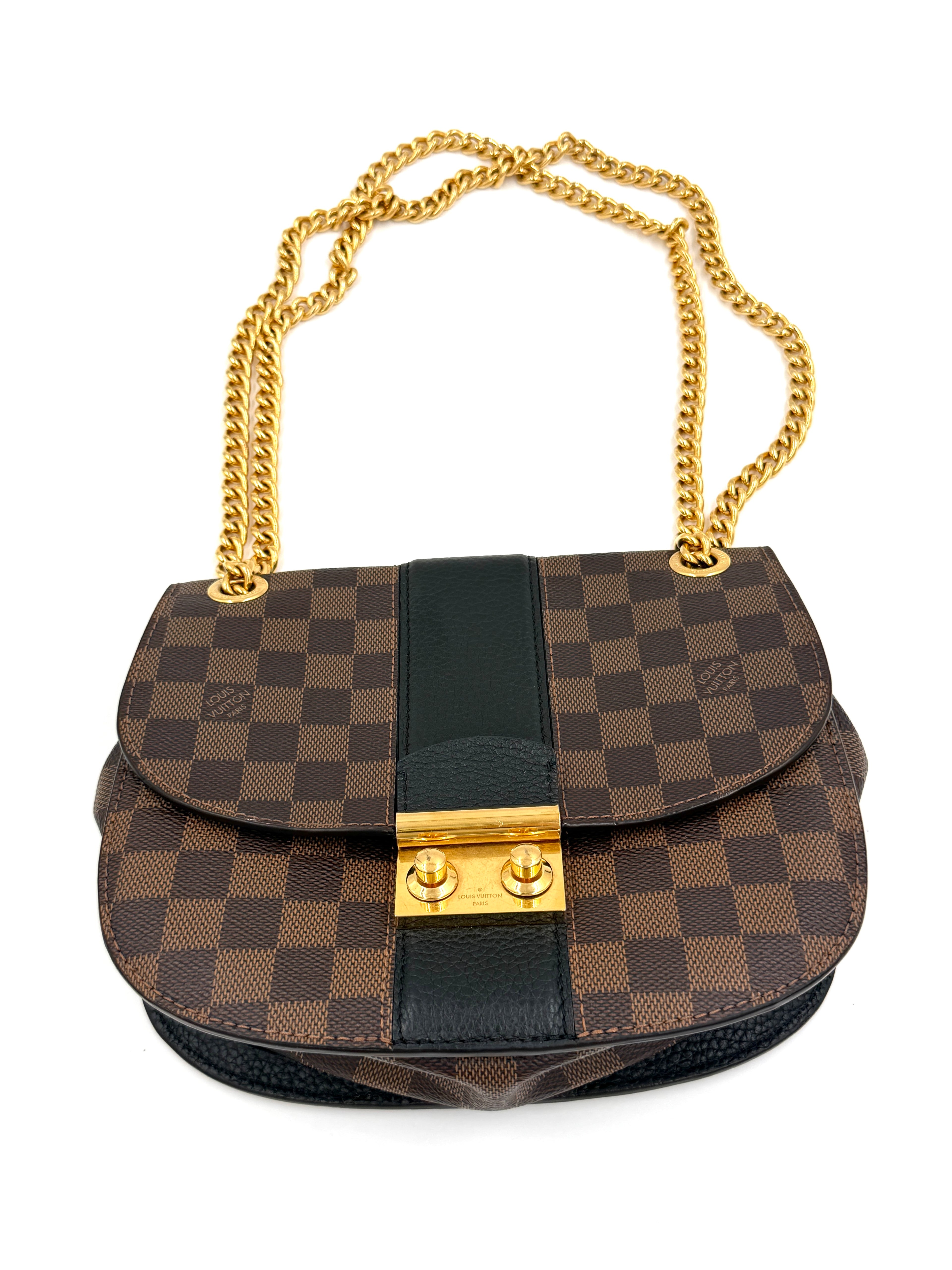 Pre-owned Louis Vuitton Damier Ebene Cuir Taurillon Wight - Authenticated