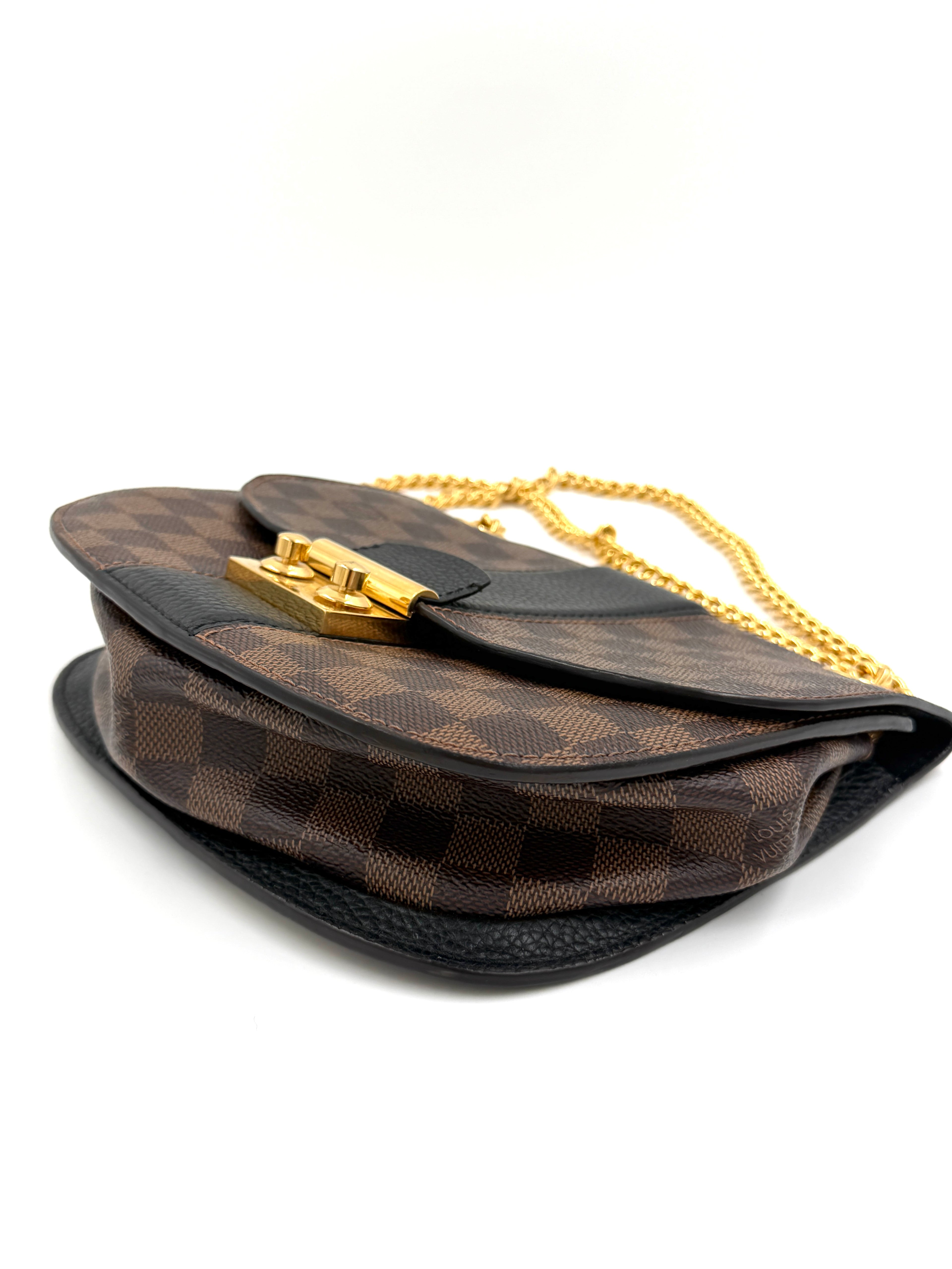 Pre-owned Louis Vuitton Damier Ebene Cuir Taurillon Wight - Authenticated