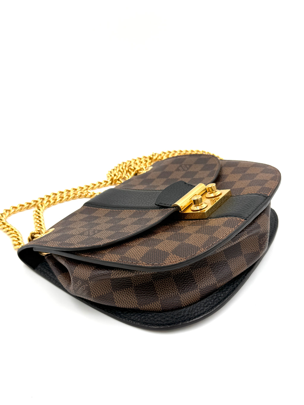 Pre-owned Louis Vuitton Damier Ebene Cuir Taurillon Wight - Authenticated