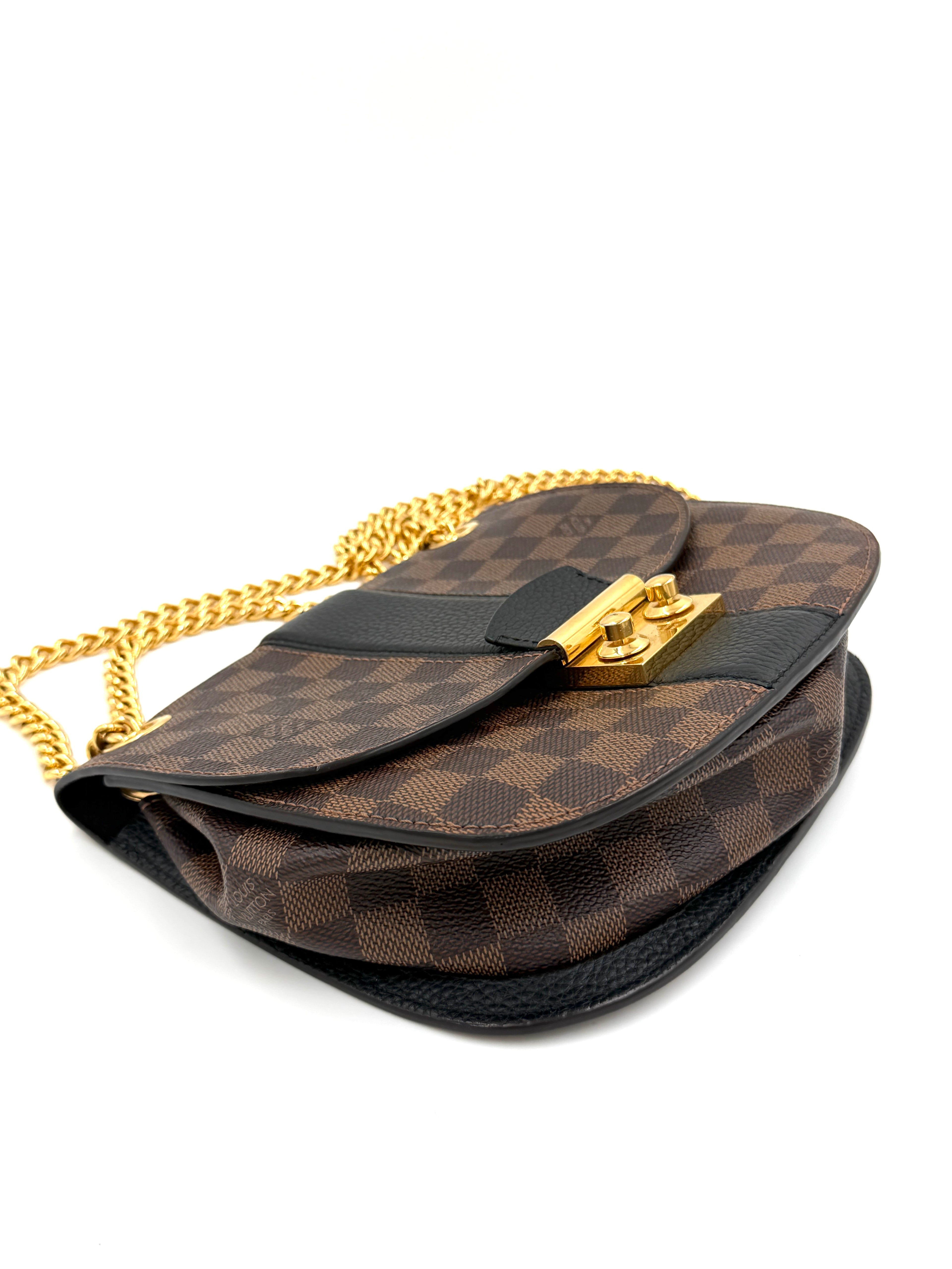 Pre-owned Louis Vuitton Damier Ebene Cuir Taurillon Wight - Authenticated