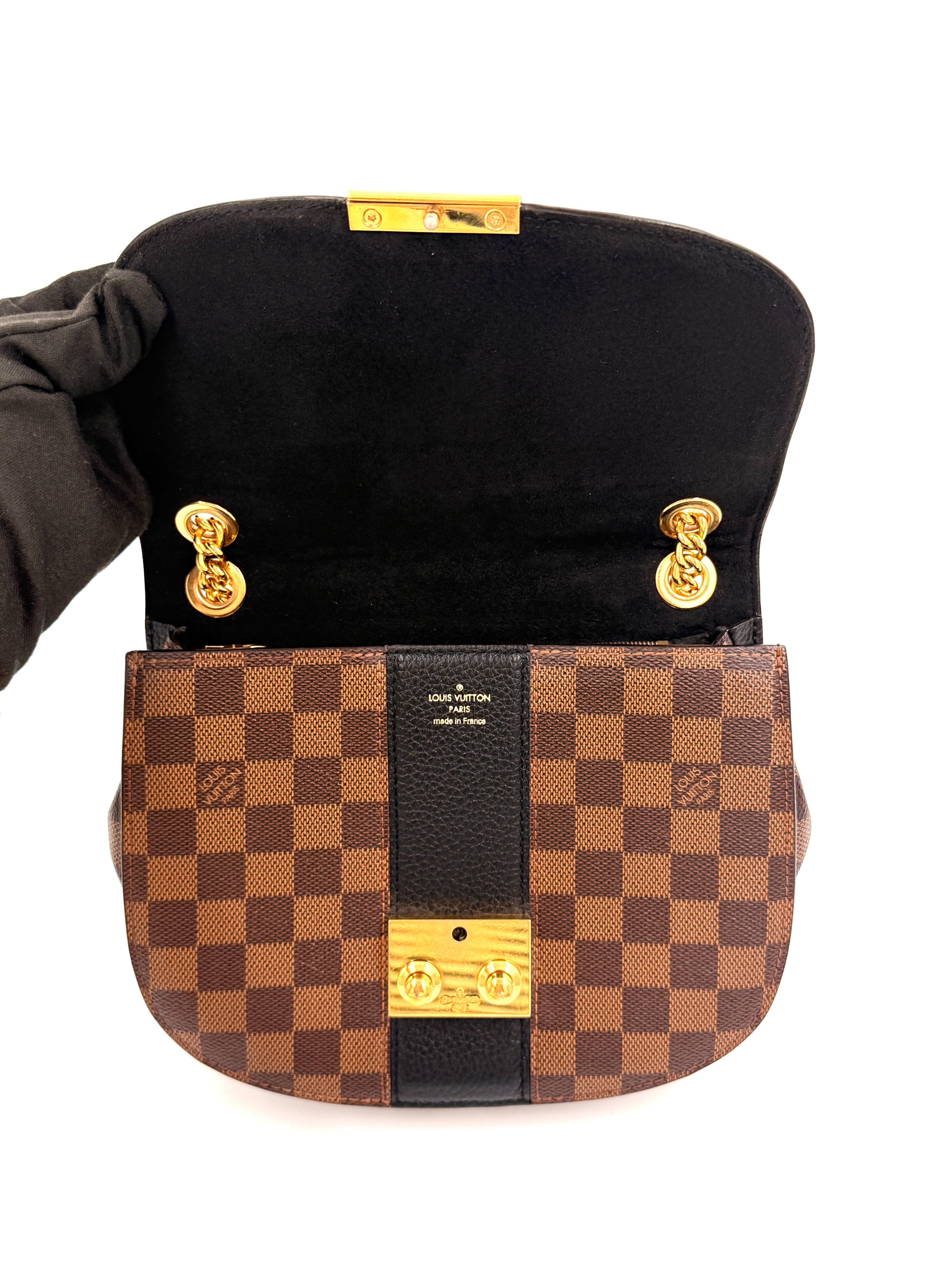 Pre-owned Louis Vuitton Damier Ebene Cuir Taurillon Wight - Authenticated