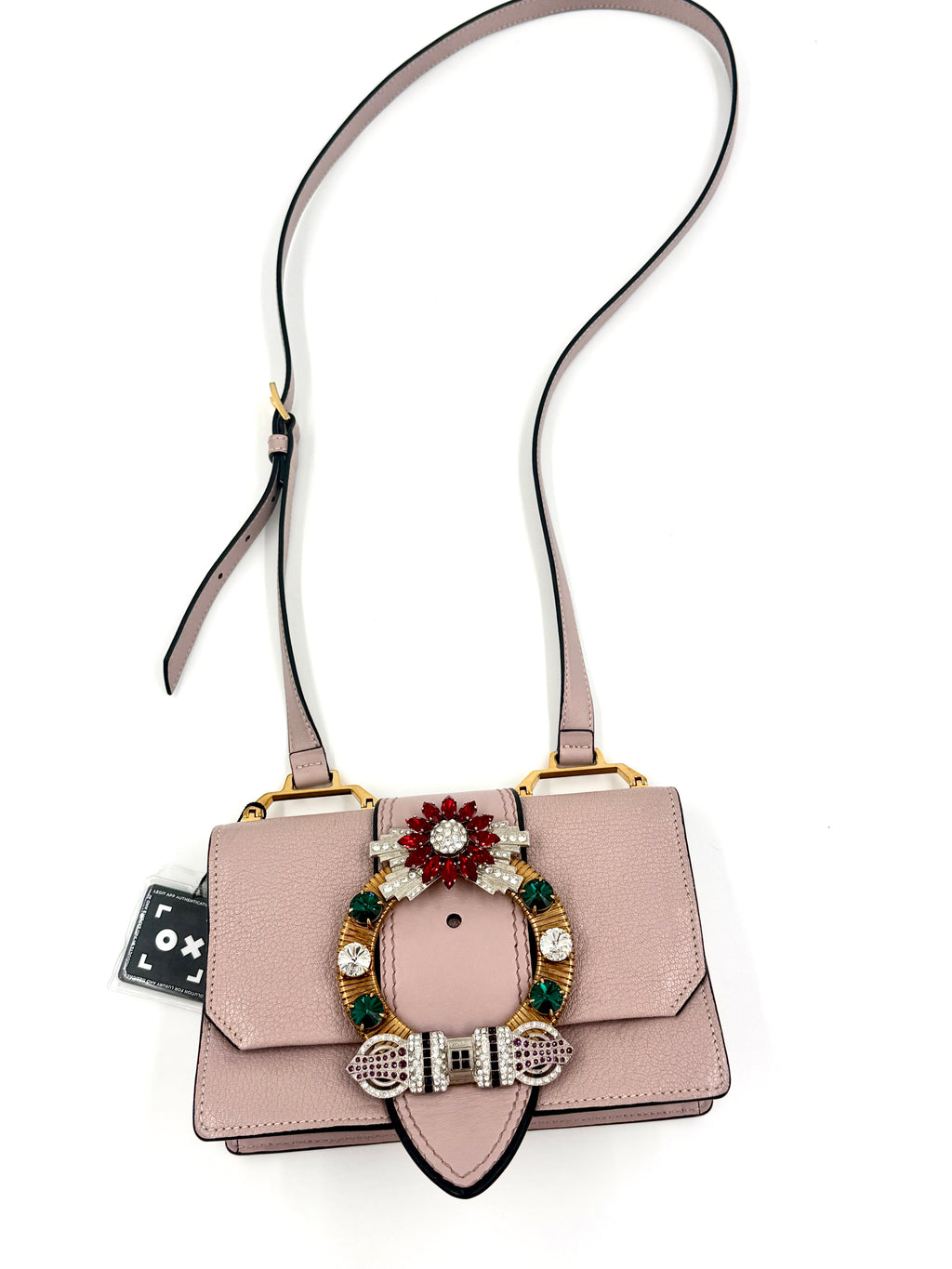 Pre-Owned Miu Miu Madras Crystal Buckle Shoulder Bag - Authenticated