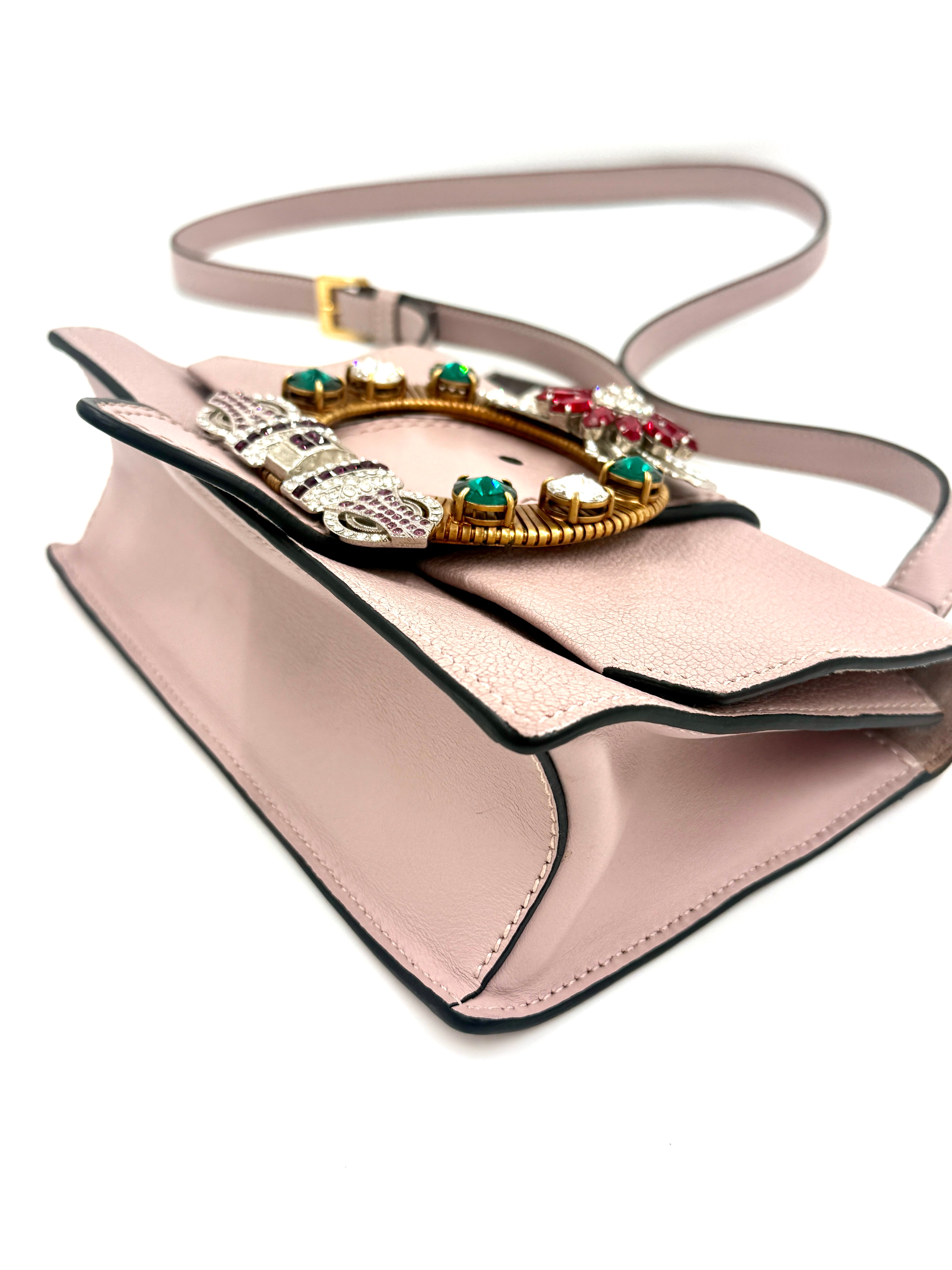 Pre-Owned Miu Miu Madras Crystal Buckle Shoulder Bag - Authenticated
