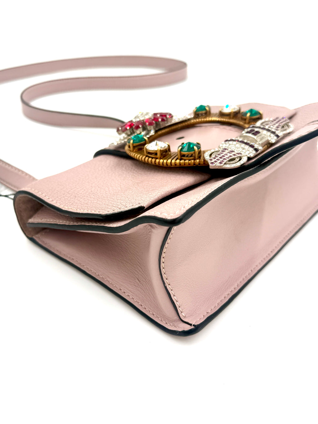 Pre-Owned Miu Miu Madras Crystal Buckle Shoulder Bag - Authenticated