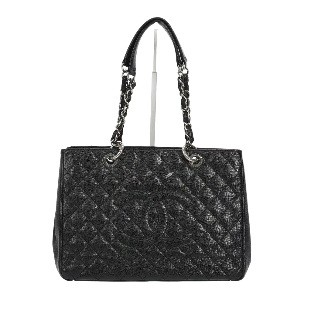 Pre-owned Chanel Black Caviar Leather Grand Shopping Tote Silver Hardware - Authenticated