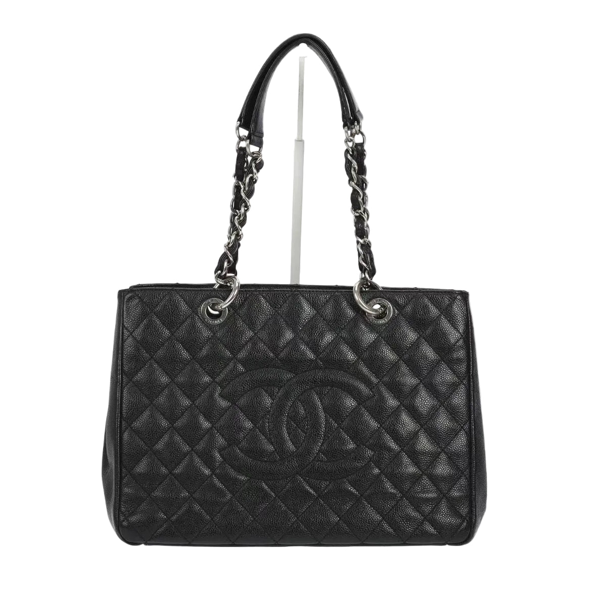 Pre-owned Chanel Black Caviar Leather Grand Shopping Tote Silver Hardware - Authenticated
