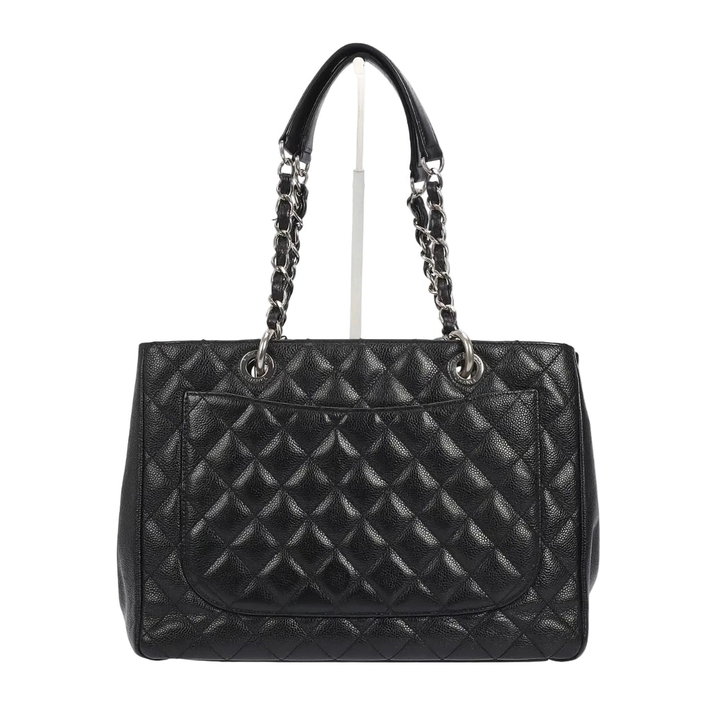 Pre-owned Chanel Black Caviar Leather Grand Shopping Tote Silver Hardware - Authenticated
