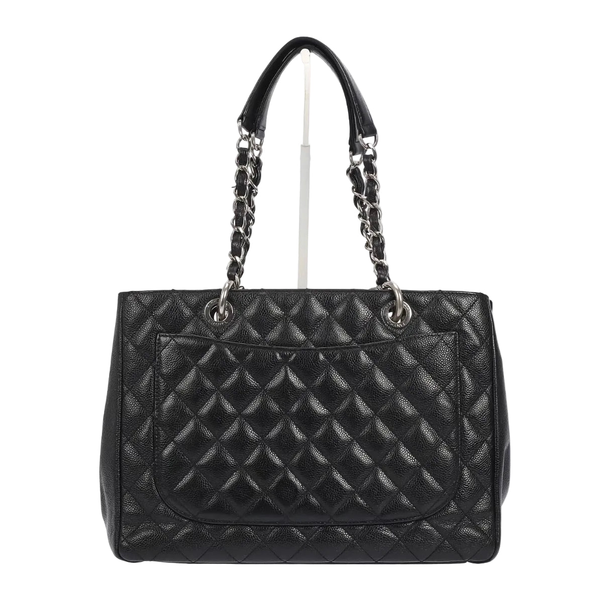 Pre-owned Chanel Black Caviar Leather Grand Shopping Tote Silver Hardware - Authenticated