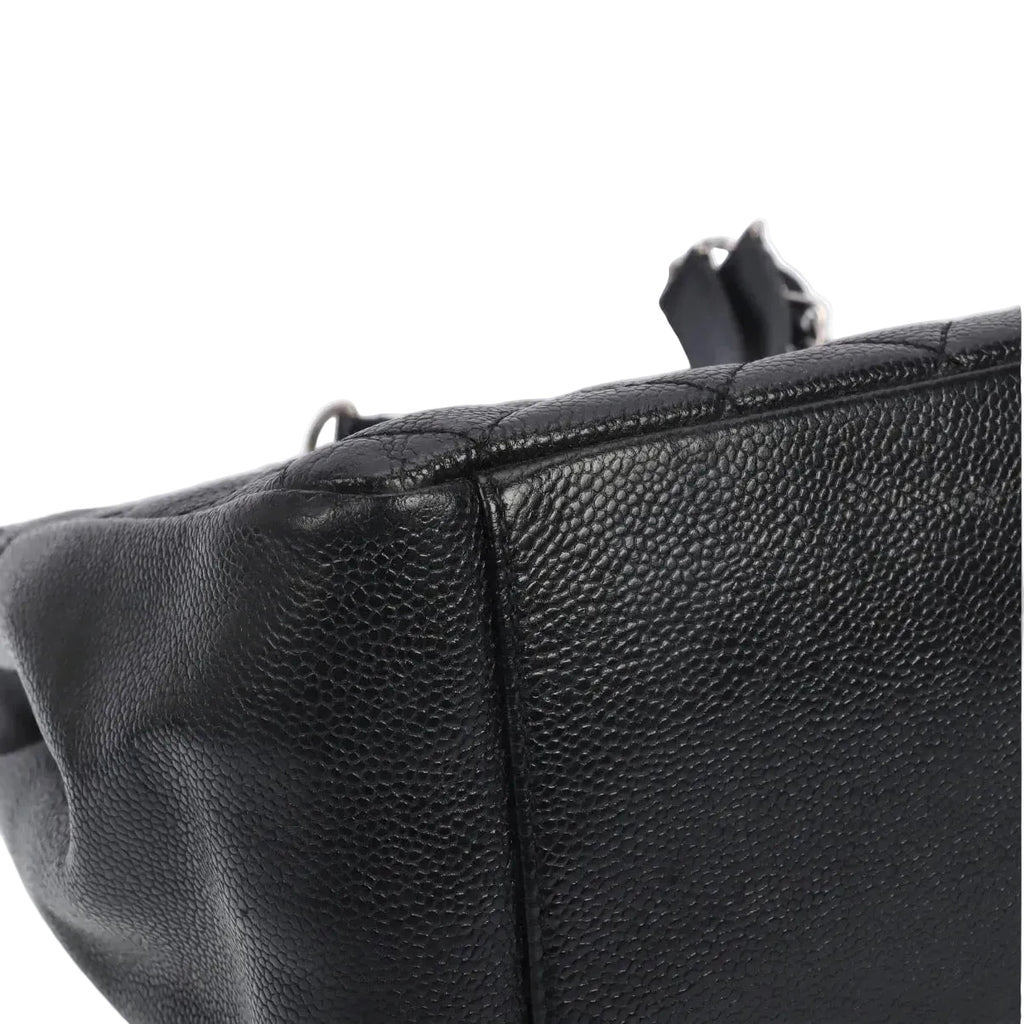 Pre-owned Chanel Black Caviar Leather Grand Shopping Tote Silver Hardware - Authenticated