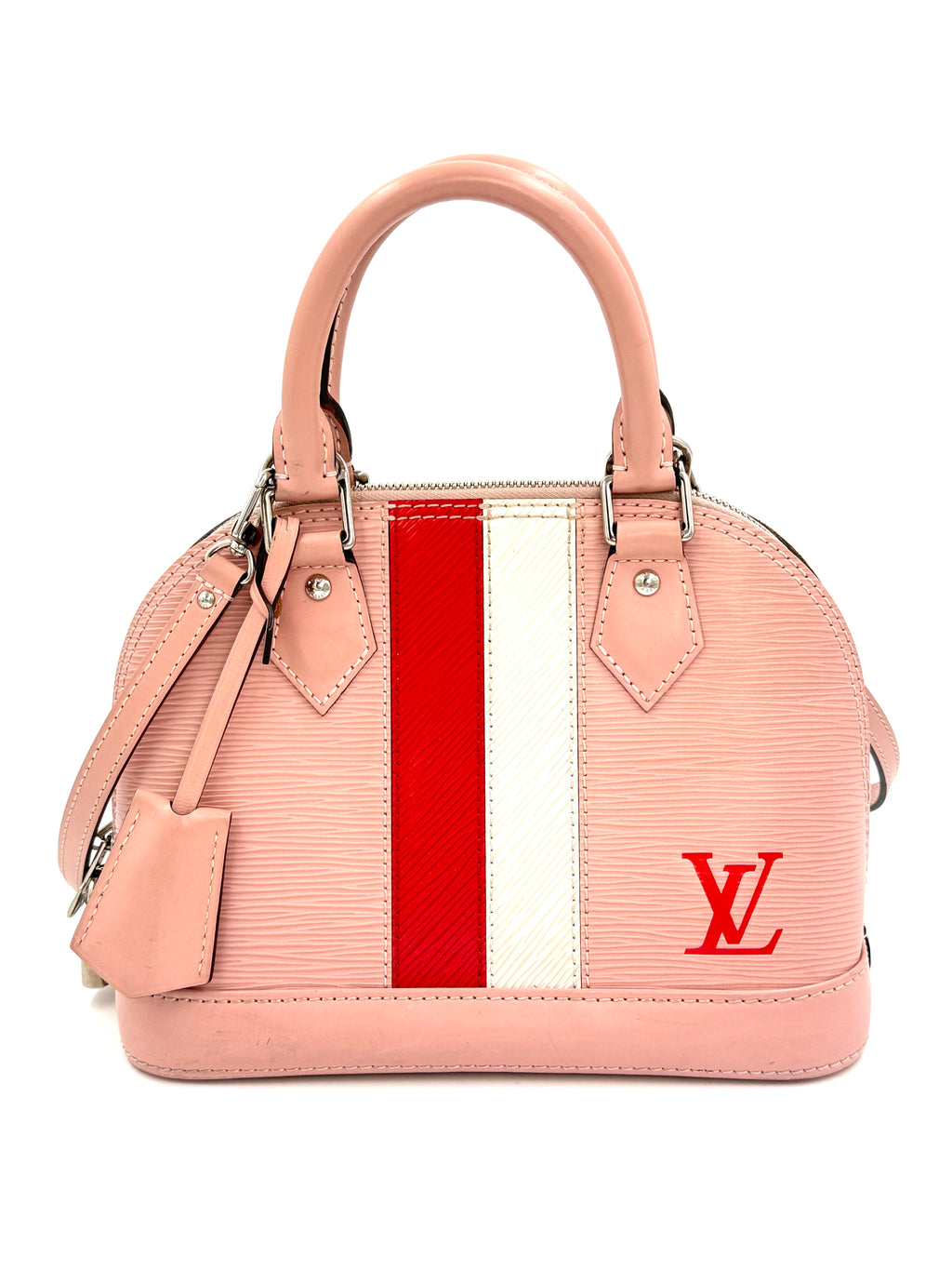 Pre-Owned Louis Vuitton Alma BB Epi Stripe Pink and Red - Authenticated