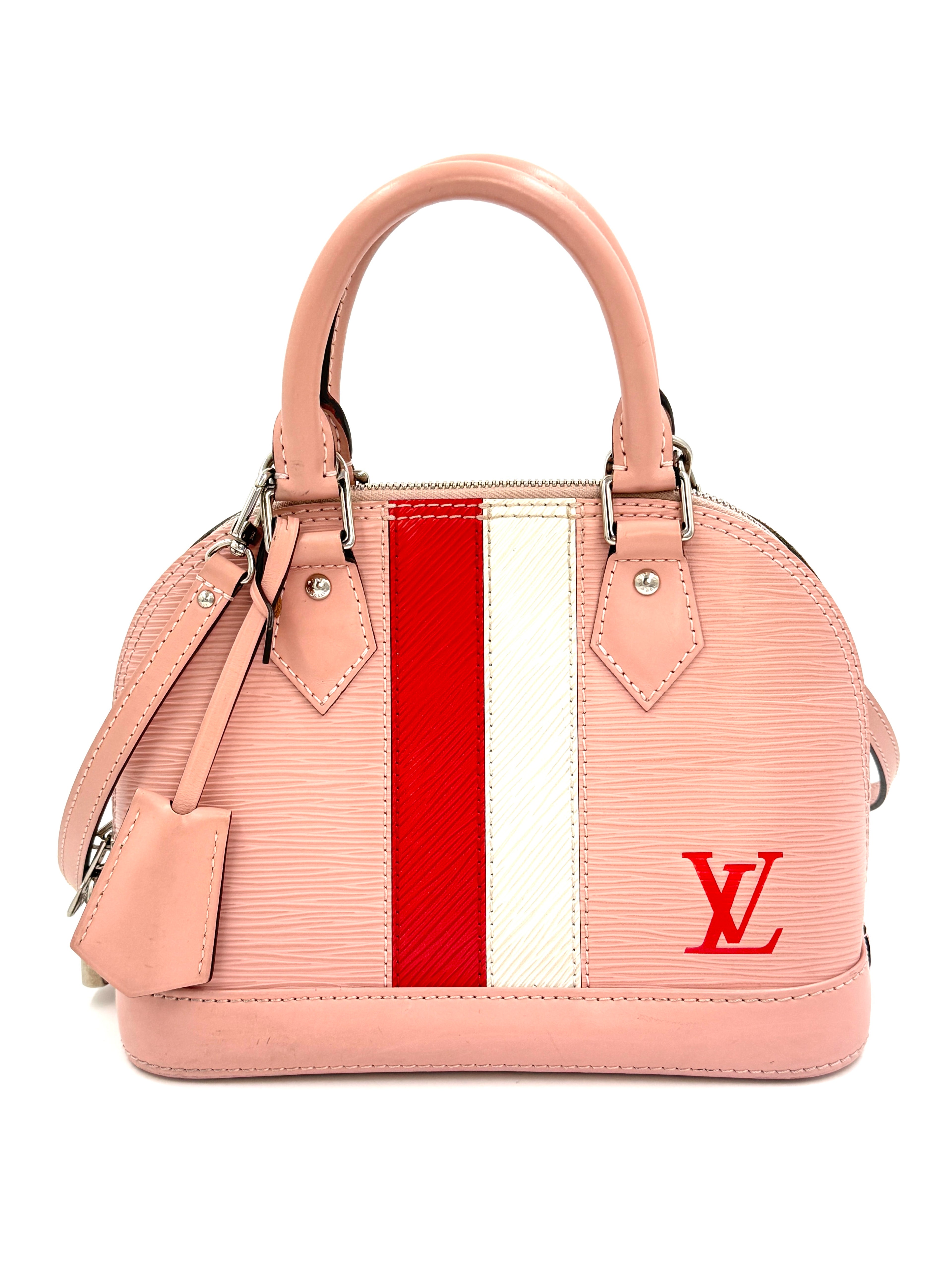 Pre-Owned Louis Vuitton Alma BB Epi Stripe Pink and Red - Authenticated