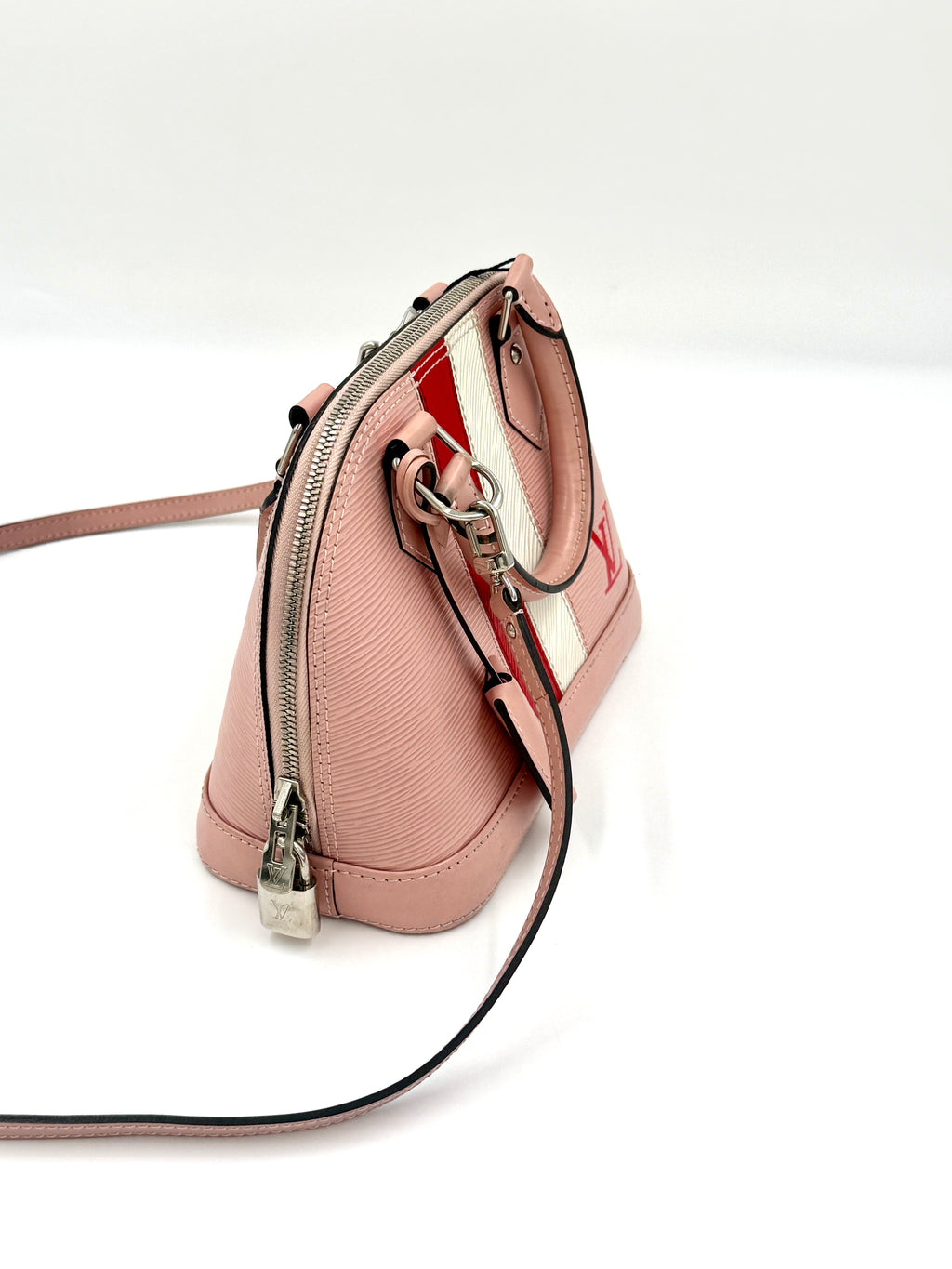 Pre-Owned Louis Vuitton Alma BB Epi Stripe Pink and Red - Authenticated