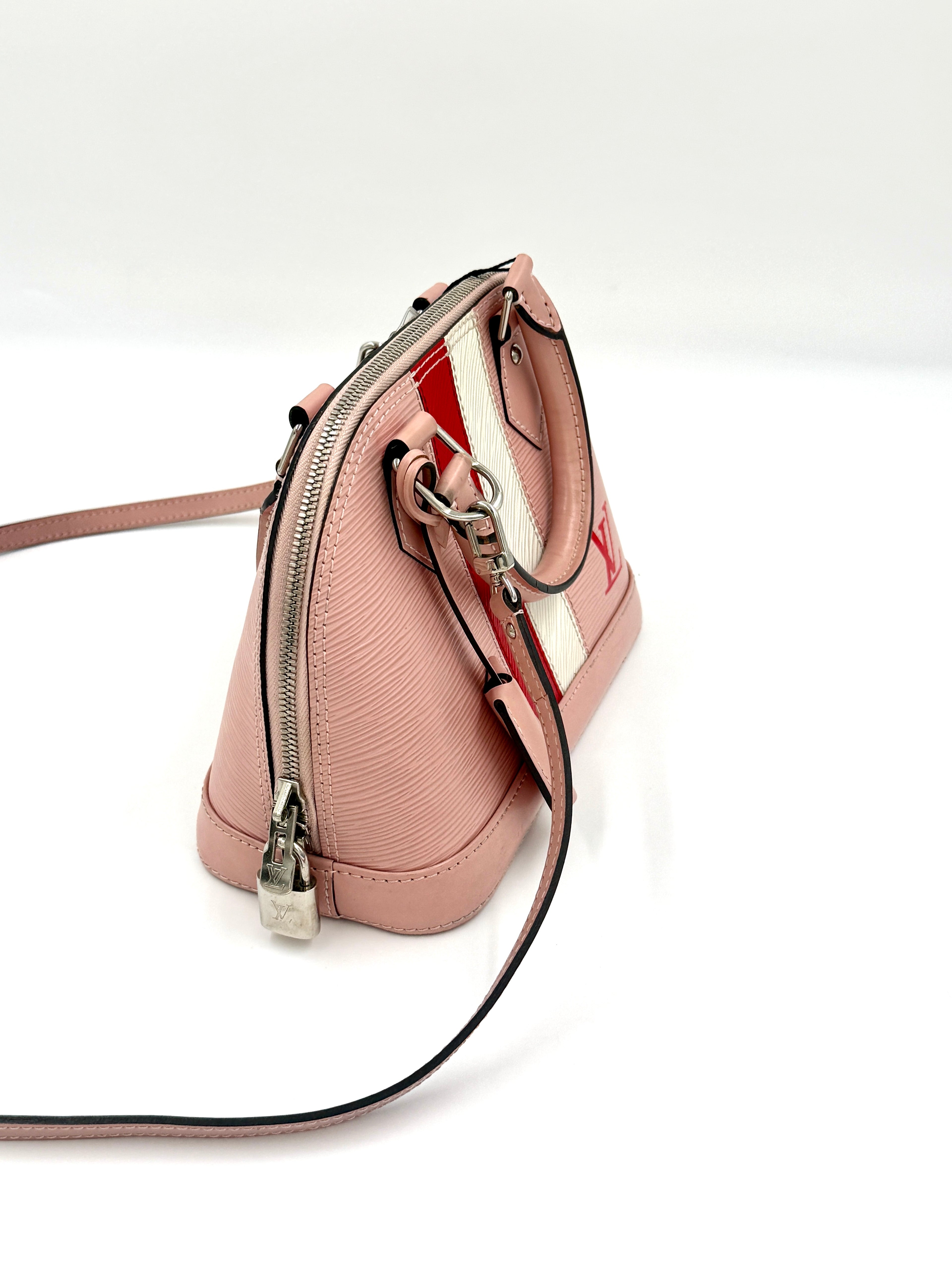 Pre-Owned Louis Vuitton Alma BB Epi Stripe Pink and Red - Authenticated