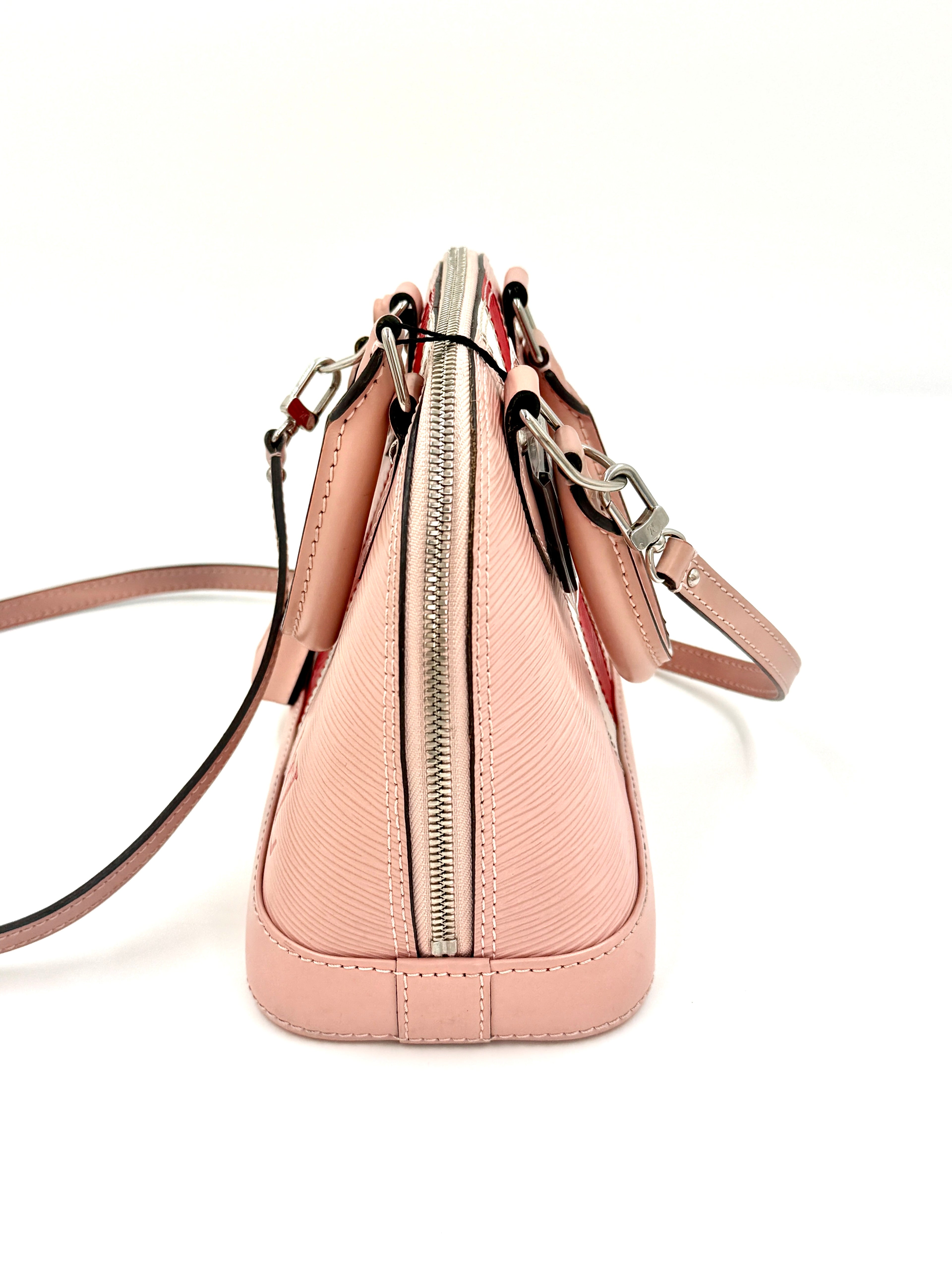 Pre-Owned Louis Vuitton Alma BB Epi Stripe Pink and Red - Authenticated