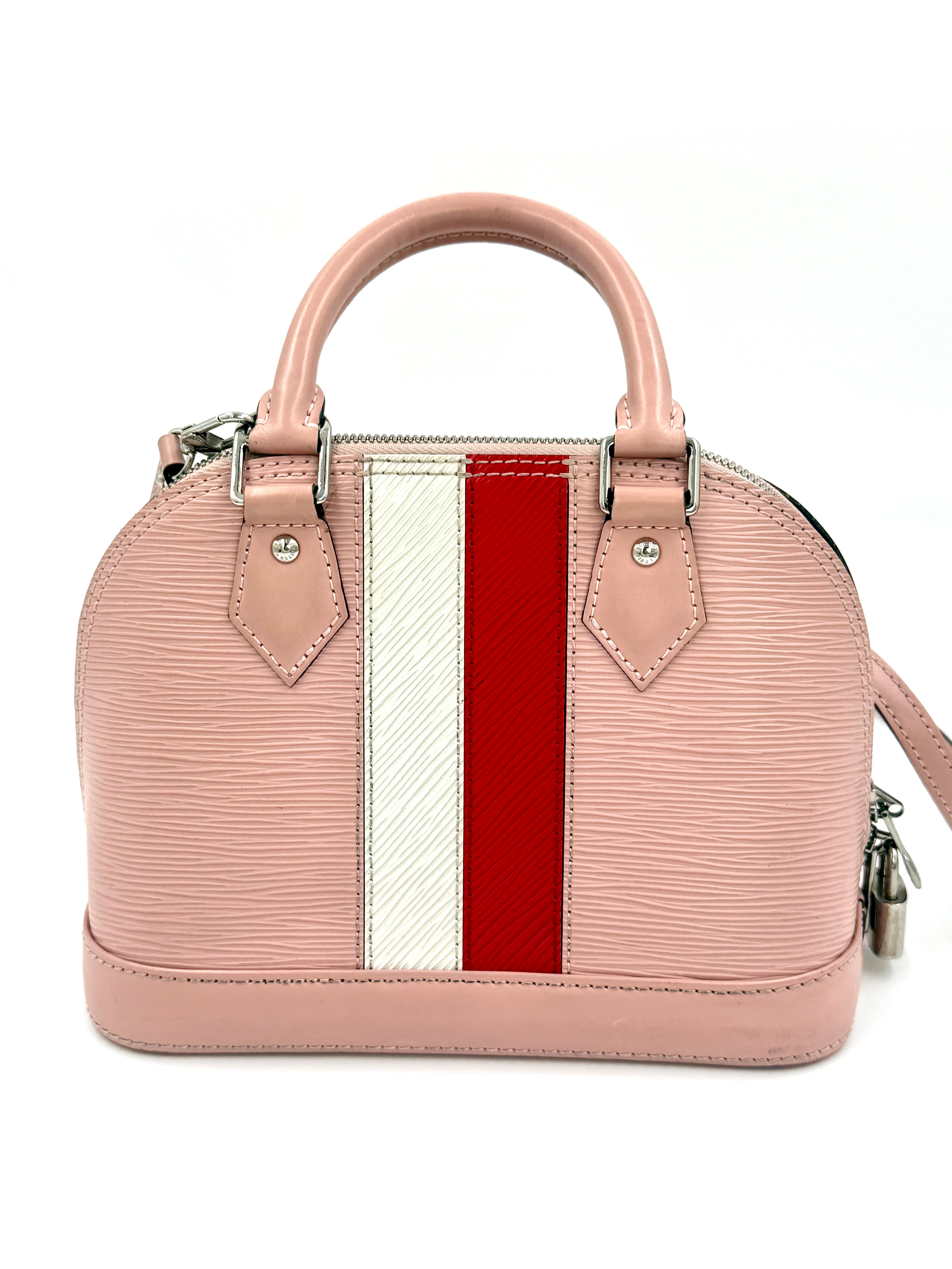 Pre-Owned Louis Vuitton Alma BB Epi Stripe Pink and Red - Authenticated