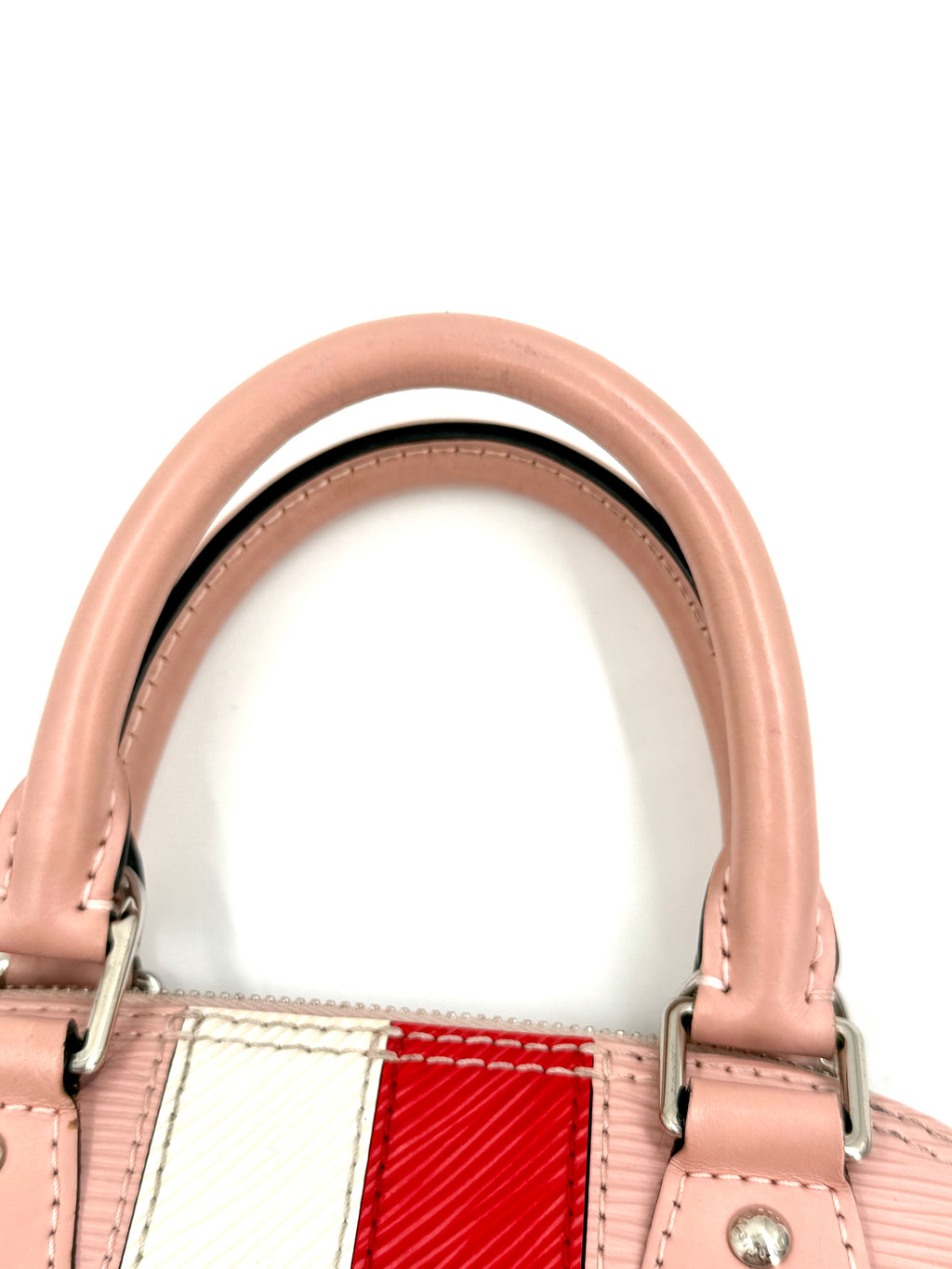Pre-Owned Louis Vuitton Alma BB Epi Stripe Pink and Red - Authenticated