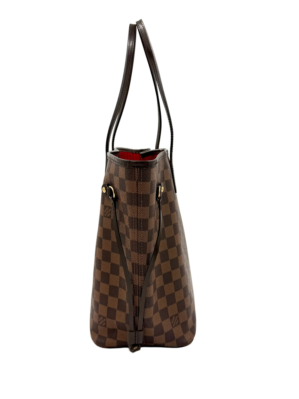 Pre-owned Louis Vuitton Damier Ebene Neverfull MM with Pouch - Authenticated