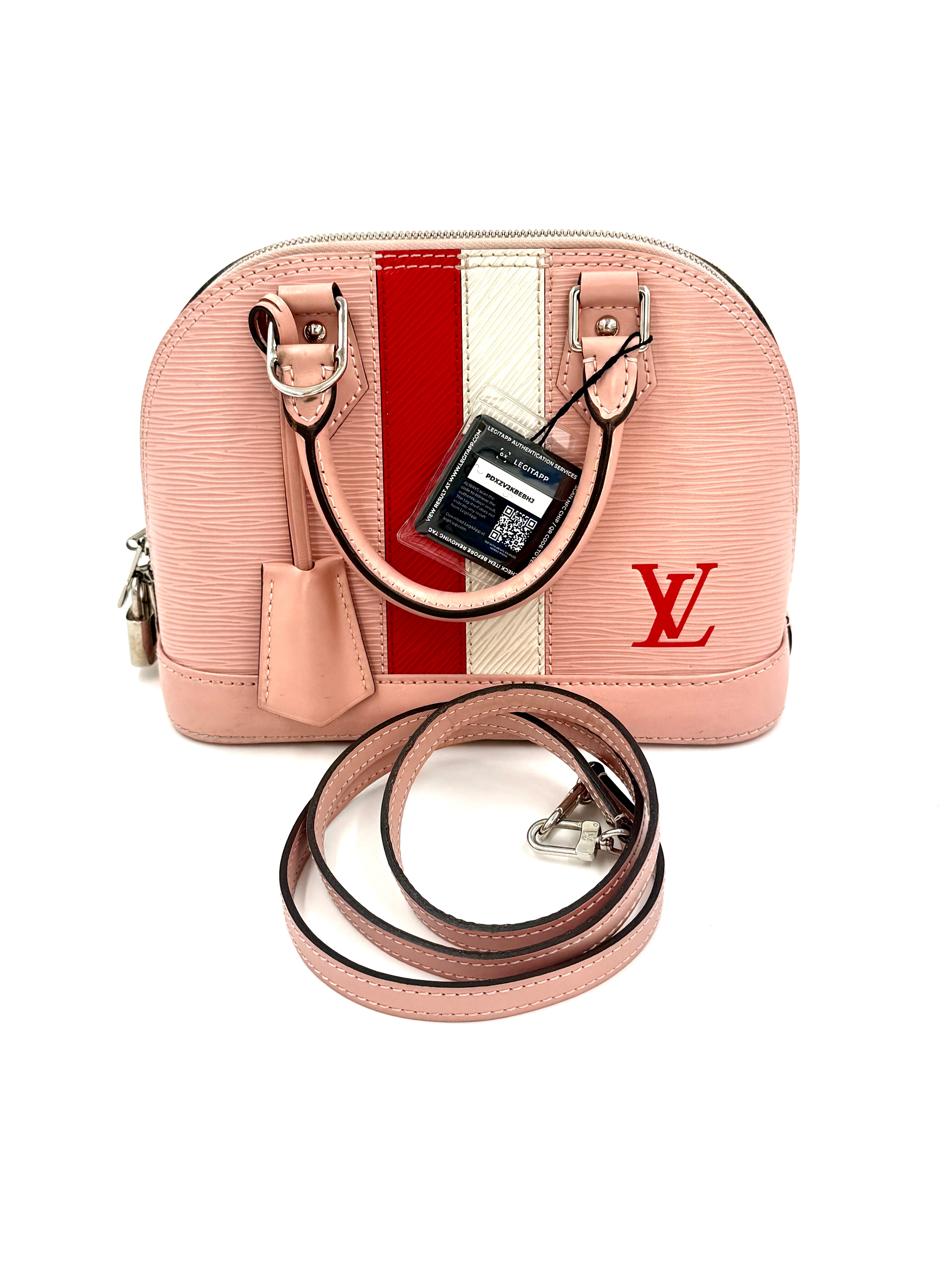 Pre-Owned Louis Vuitton Alma BB Epi Stripe Pink and Red - Authenticated