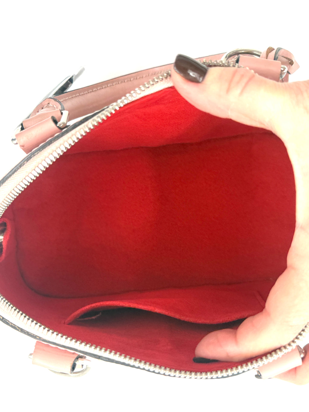 Pre-Owned Louis Vuitton Alma BB Epi Stripe Pink and Red - Authenticated