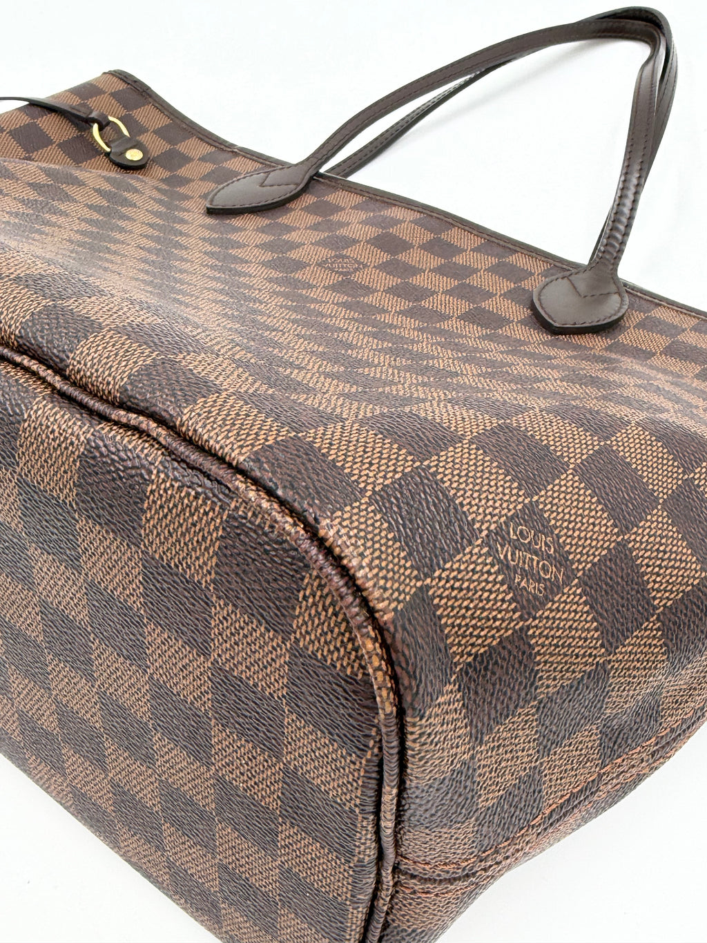 Pre-owned Louis Vuitton Damier Ebene Neverfull MM with Pouch - Authenticated