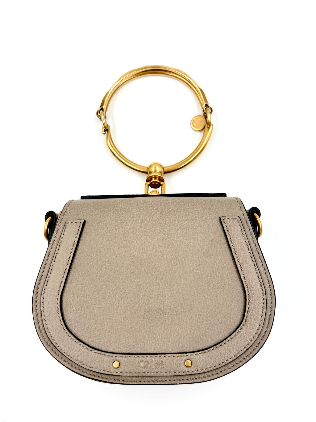 Pre-Owned Chloé Nile Greige Calfskin Bracelet Bag Pre-Owned Authenticated