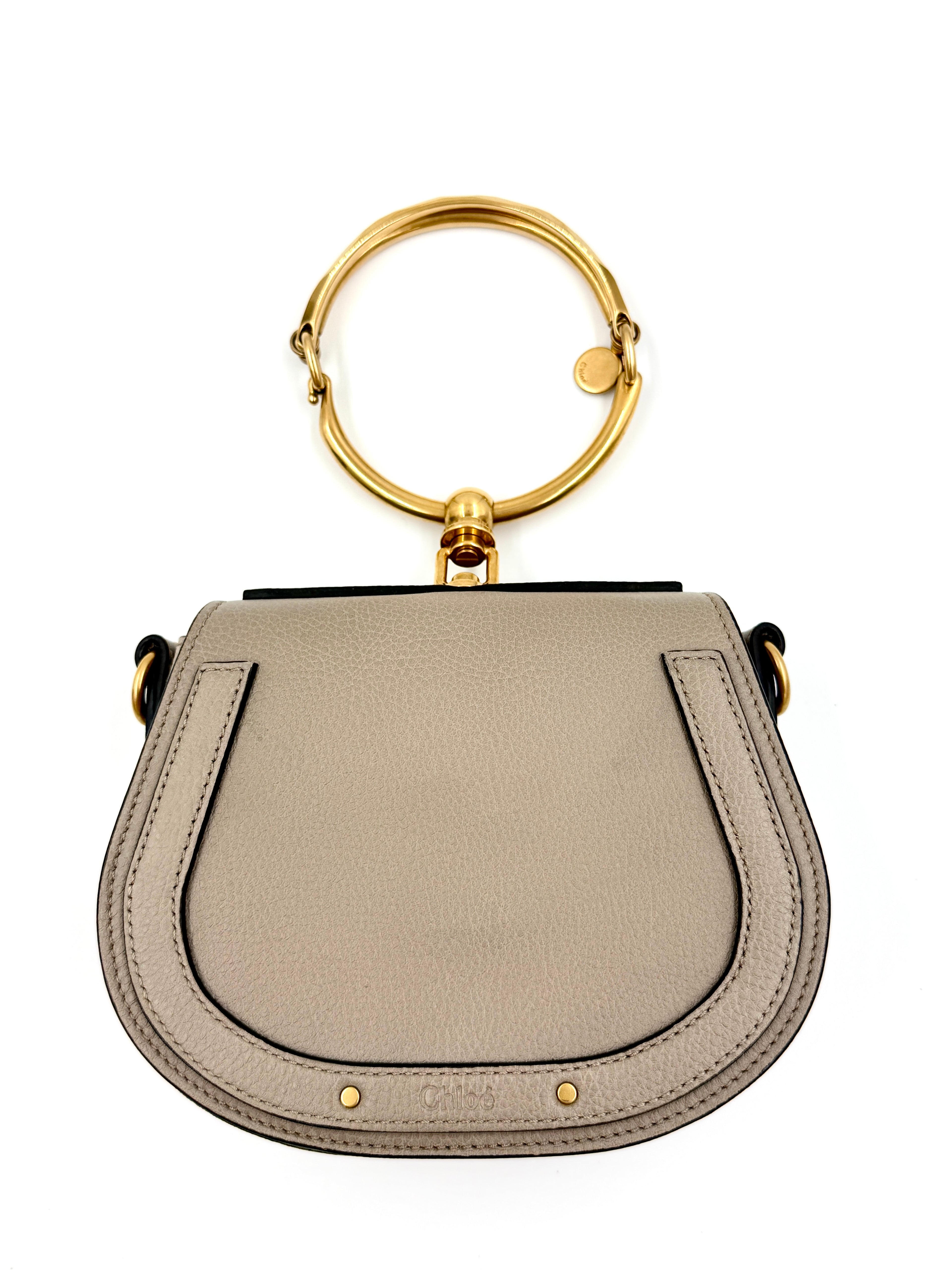 Pre-Owned Chloé Nile Greige Calfskin Bracelet Bag Pre-Owned Authenticated