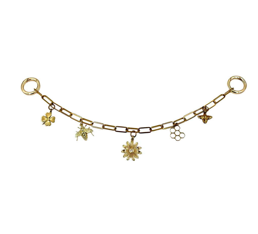 Hawley Revival Garden Party Bag Charm Chain Gold-Tone