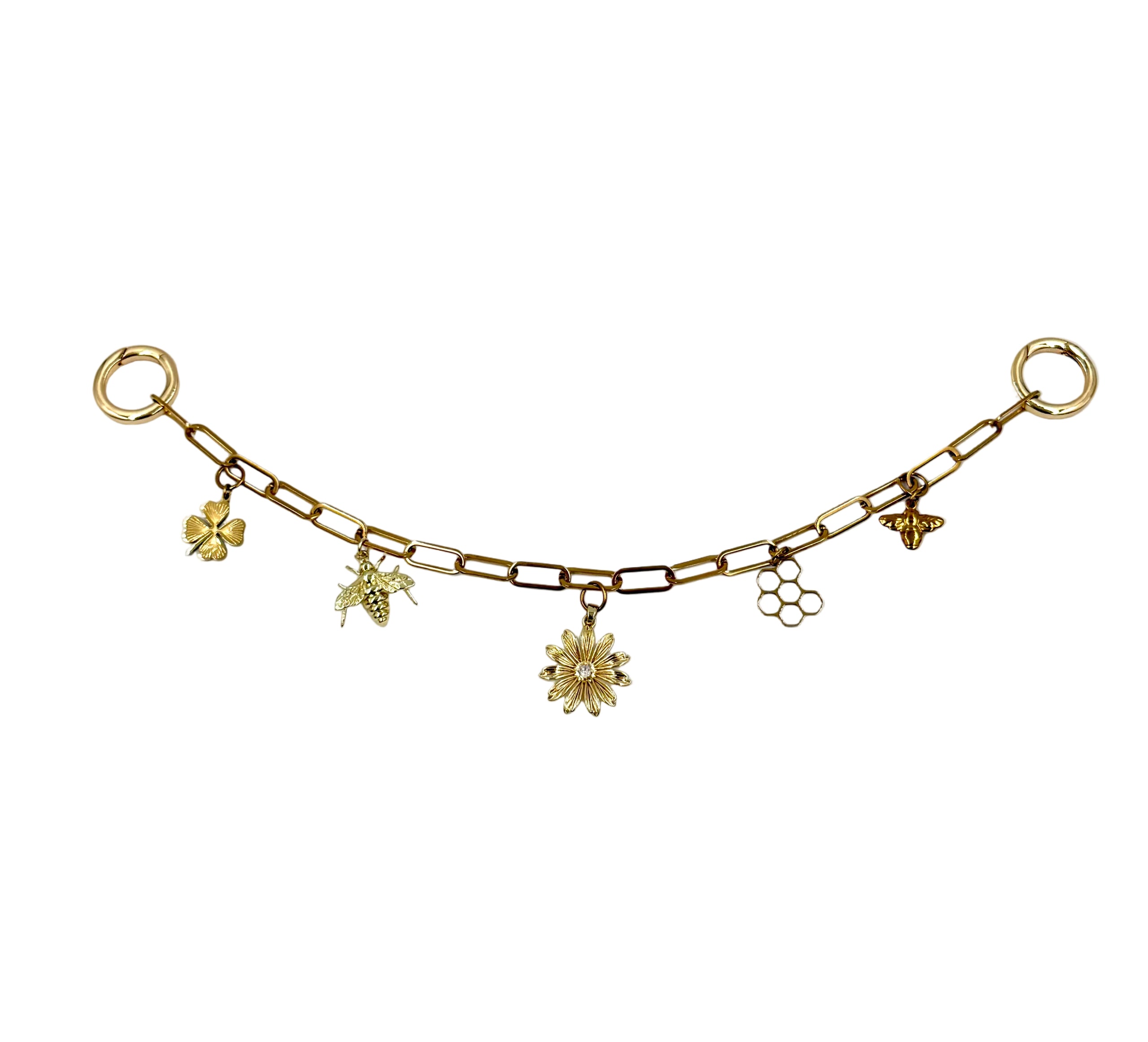 Hawley Revival Garden Party Bag Charm Chain Gold-Tone