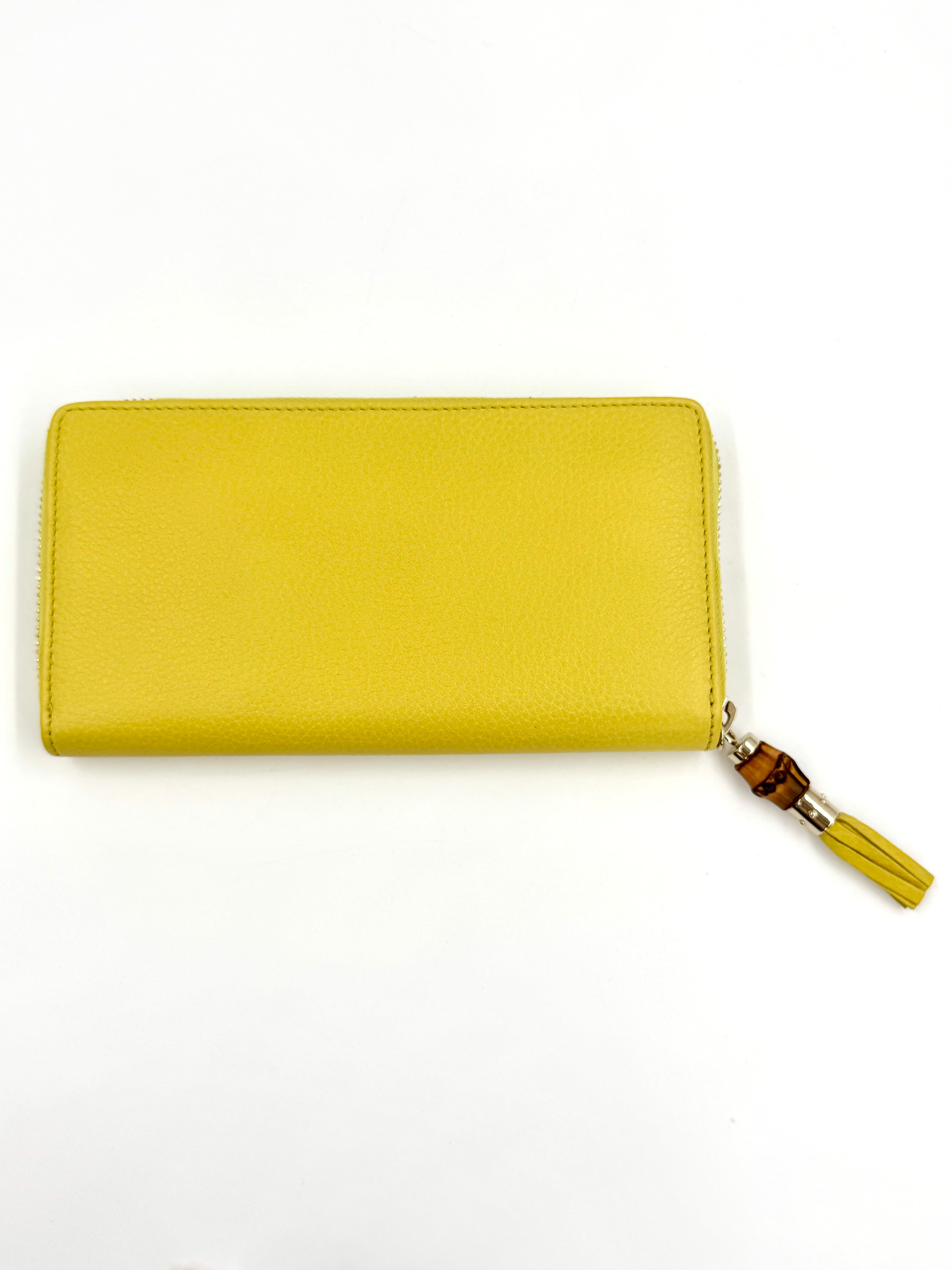 Pre-owned Gucci Bamboo Tassel Zip Around Wallet - Authenticated