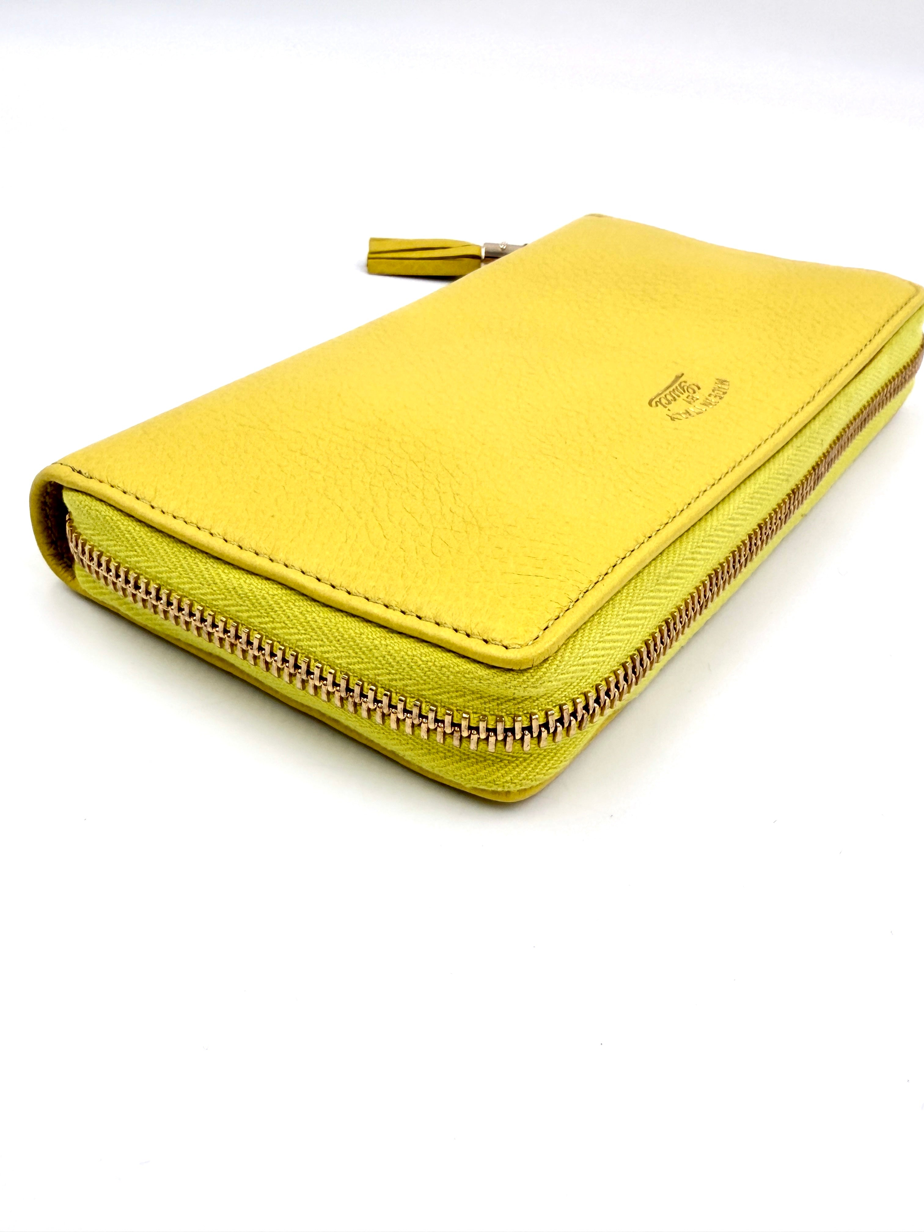 Pre-owned Gucci Bamboo Tassel Zip Around Wallet - Authenticated