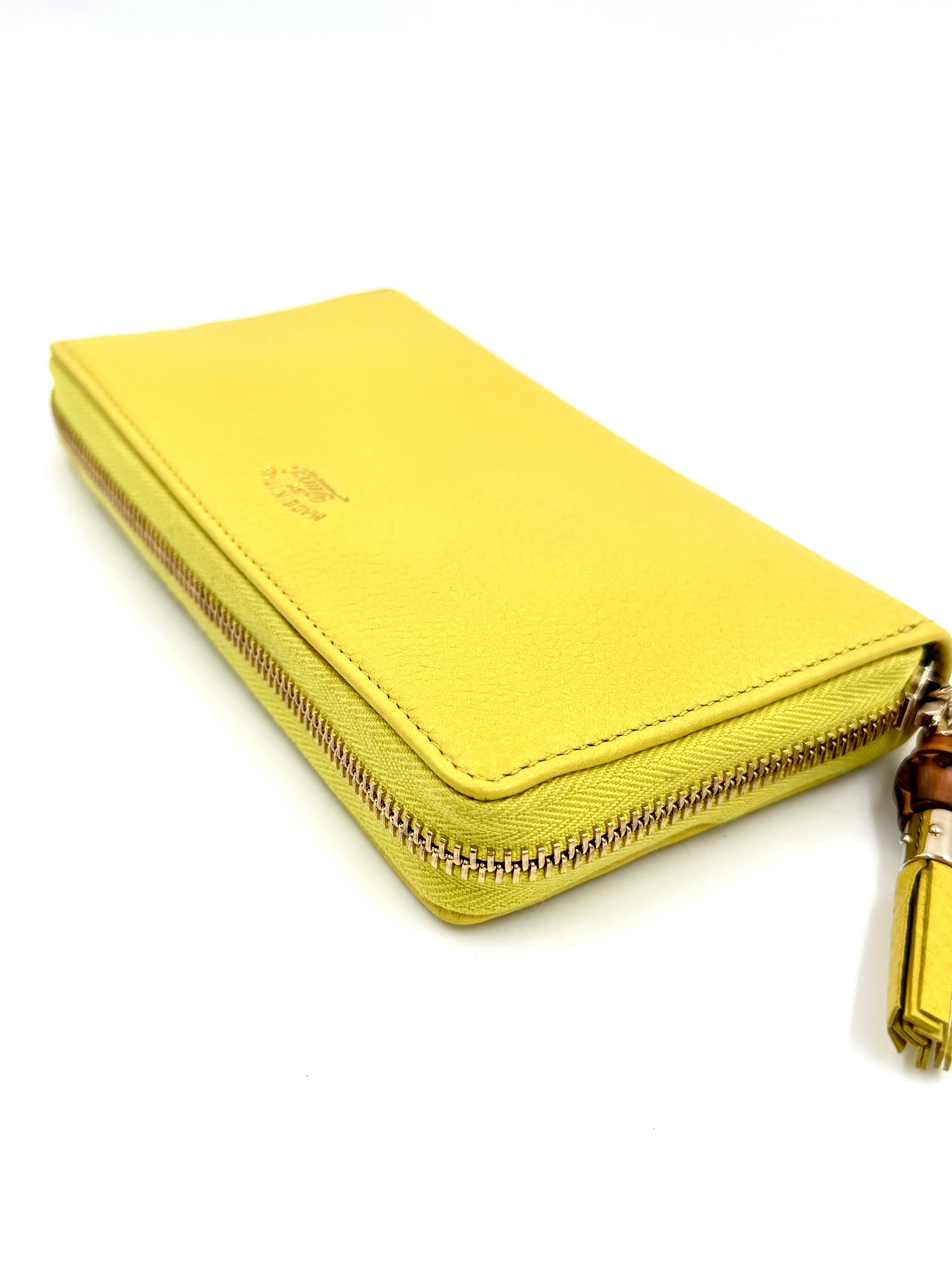 Pre-owned Gucci Bamboo Tassel Zip Around Wallet - Authenticated