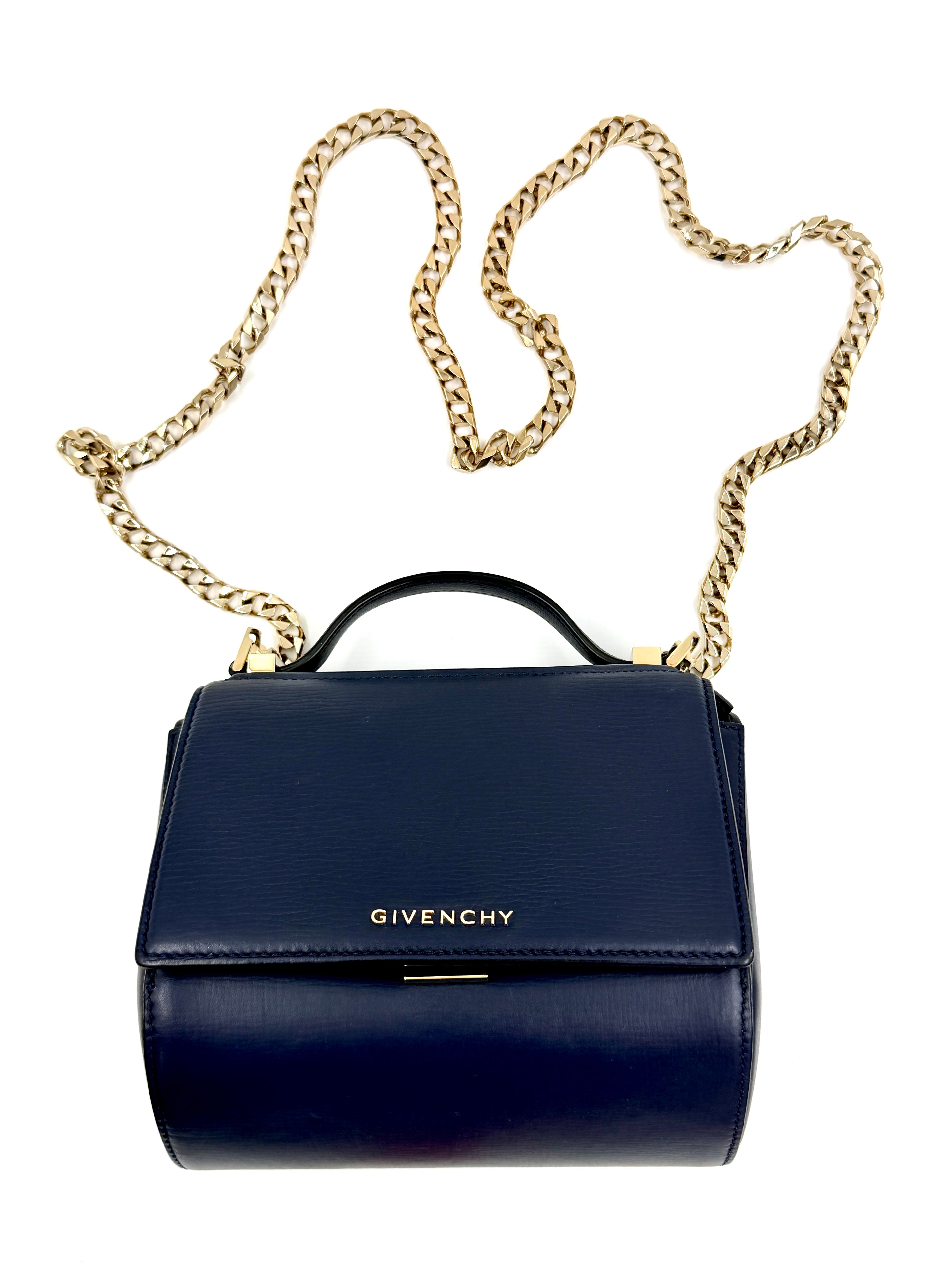 Pre-owned Givenchy Chain Pandora Box Bag Leather Mini - Authenticated