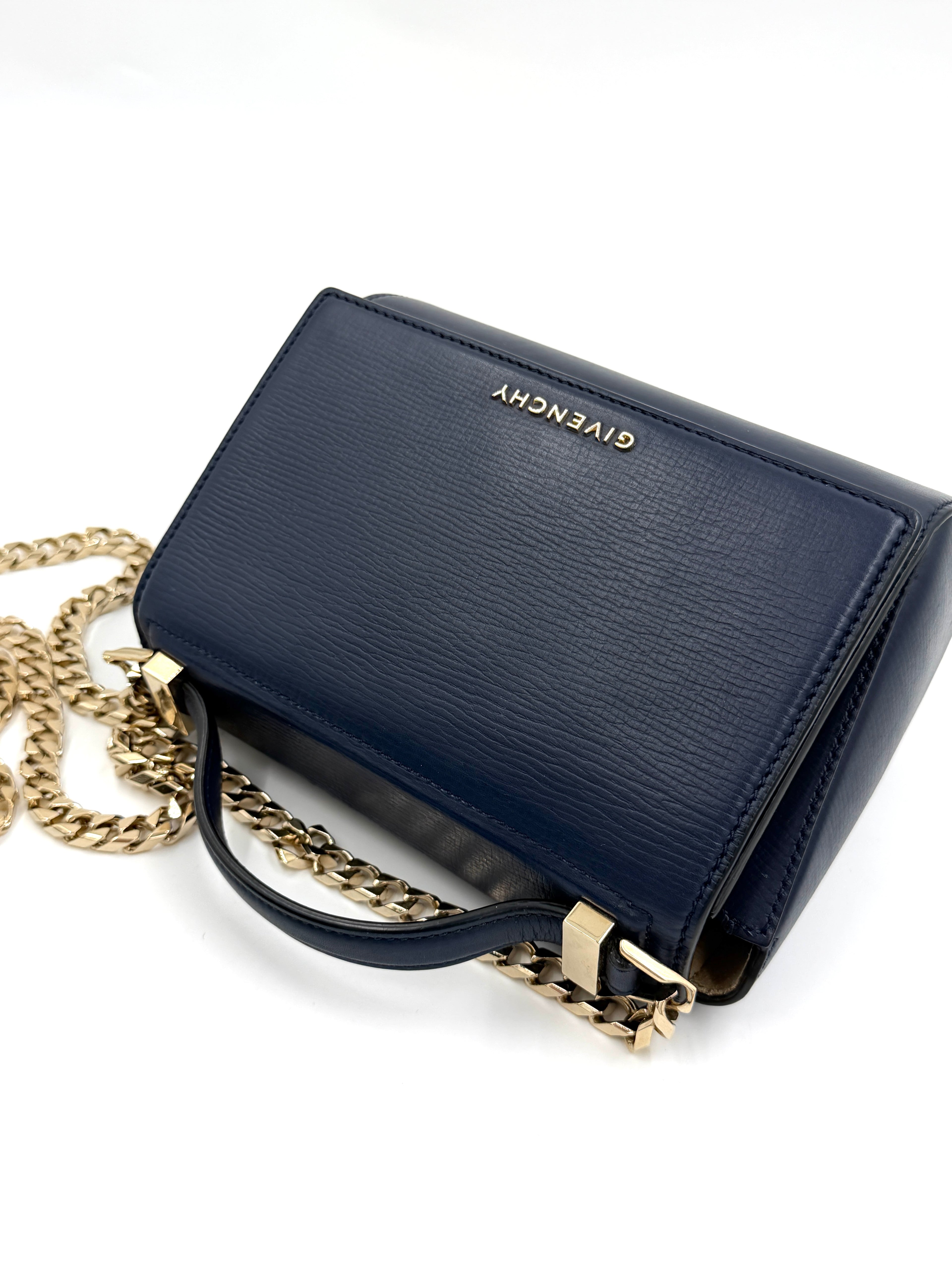 Pre-owned Givenchy Chain Pandora Box Bag Leather Mini - Authenticated