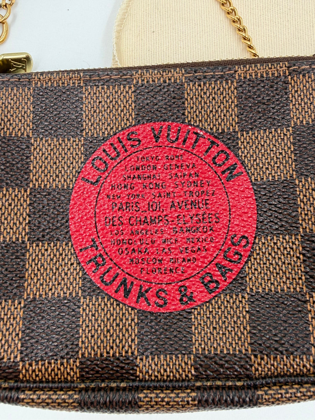 Pre-owned Louis Vuitton Damier Ebene Trunks & Bags Mini Pochette Accessoires - Authenticated